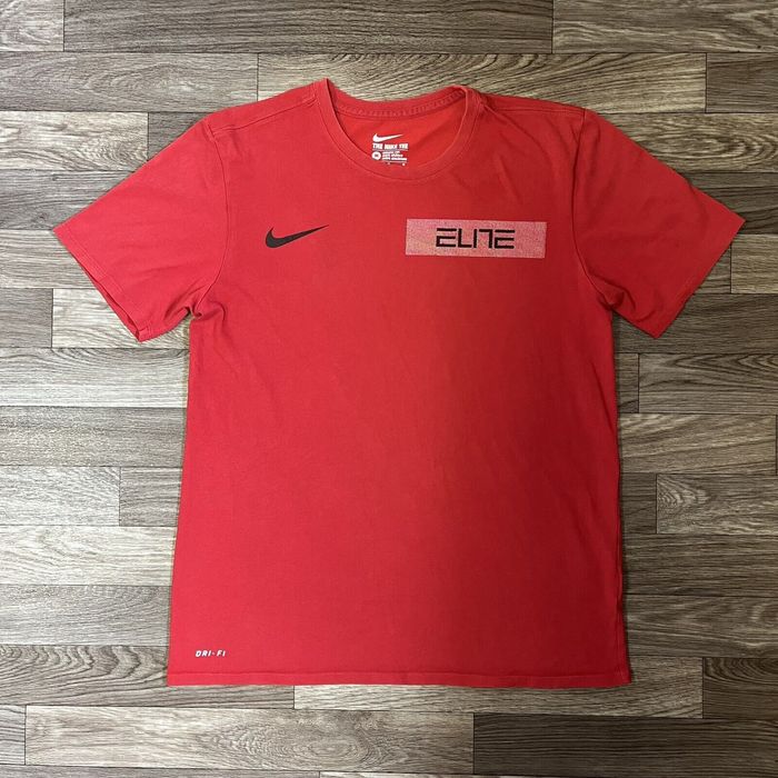 Nike Nike Elite Athletic Cut TShirt; Mens Medium; Swoosh Logo; Solid