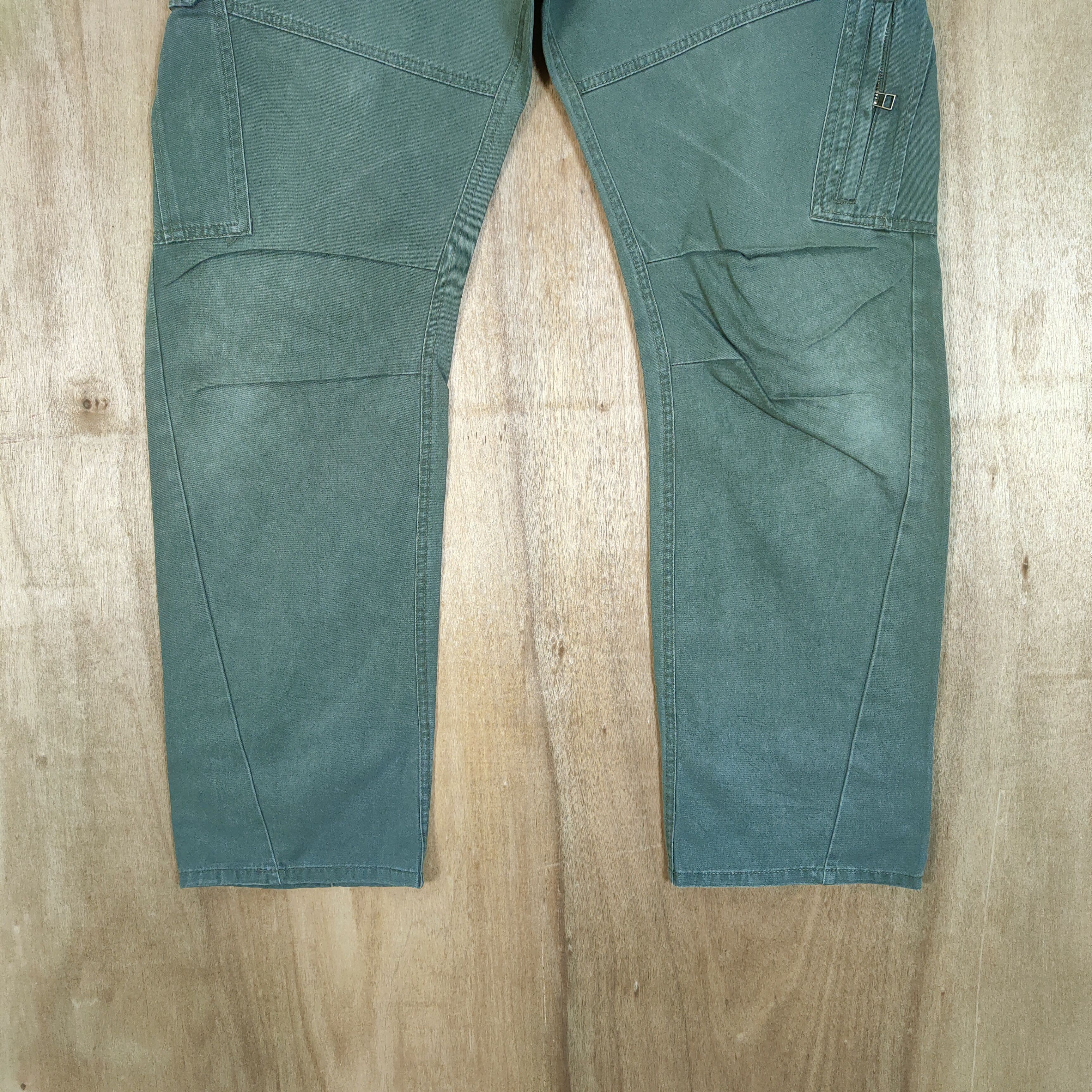 Japanese Brand AVAIL VINTAGE FADED GREEN CURVE LEG CARGO PANTS Size US 34 / EU 50 - 3 Thumbnail