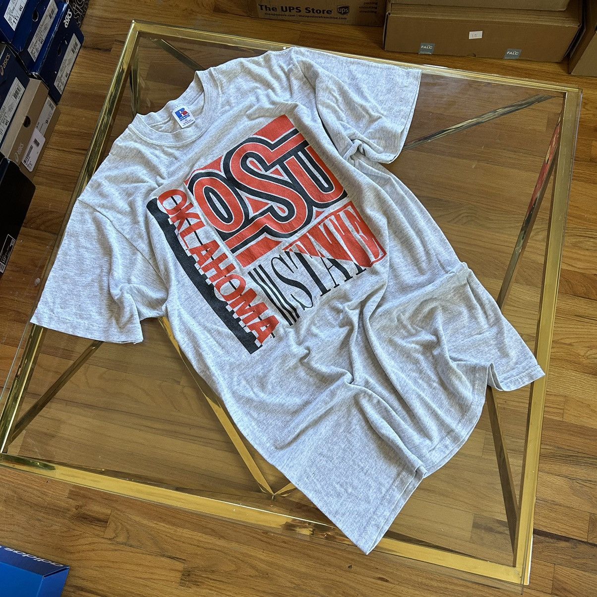 OKLAHOMA STATE COWBOYS OSU FOOTBALL TEE GREY BLACK ORANGE