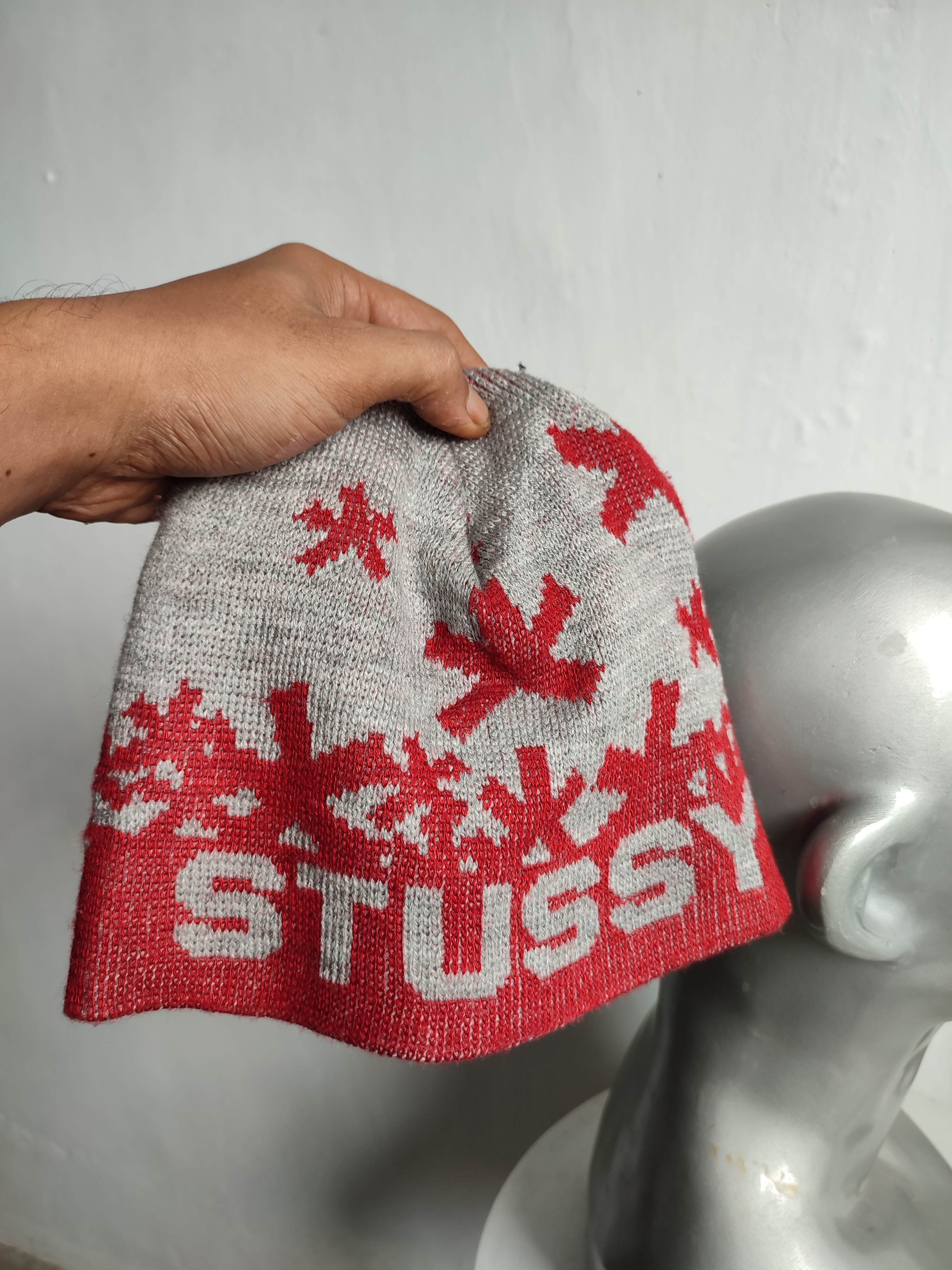 image of Vintage Stussy Beanie Hats Big Font Logo Design, Men's