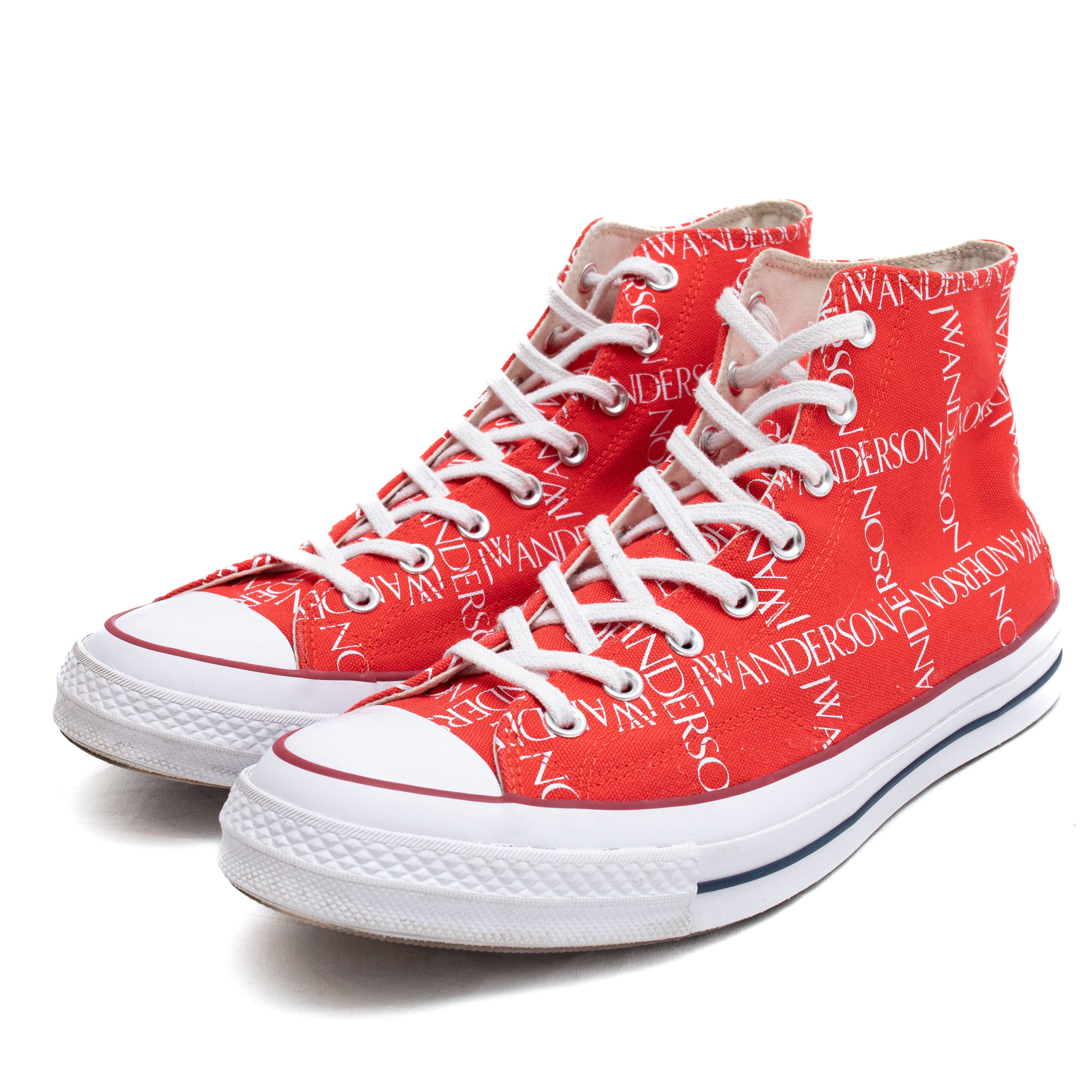 image of Converse X Jw Anderson Chuck Taylor High Red Shoes in Red/White, Men's (Size 12)