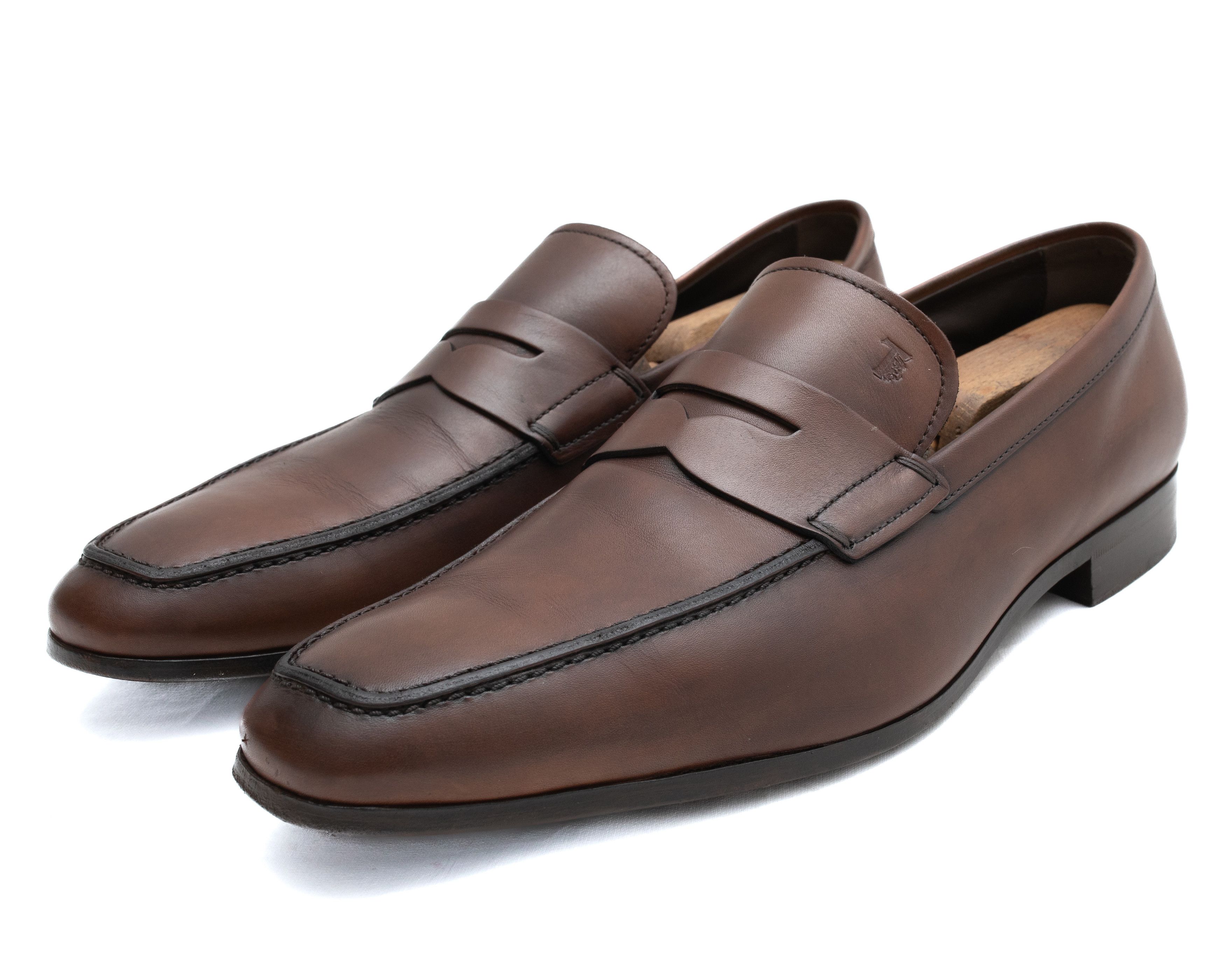 image of Tods Tod’S Penny Brown Leather Loafers, Men's (Size 11)