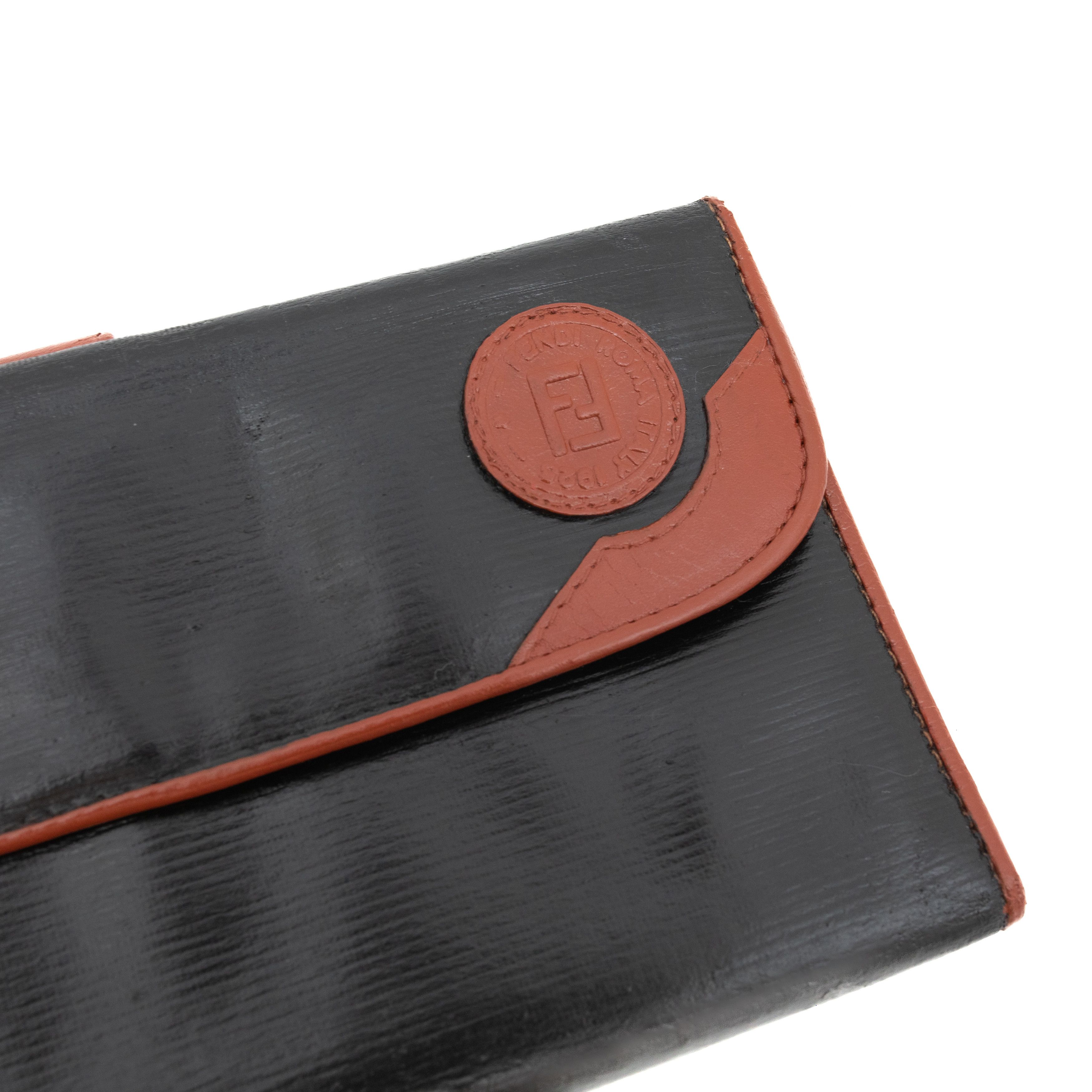 Fendi FENDI Vintage Trifold FF Logo Wallet Black / Brown Size ONE SIZE - 2 Thumbnail