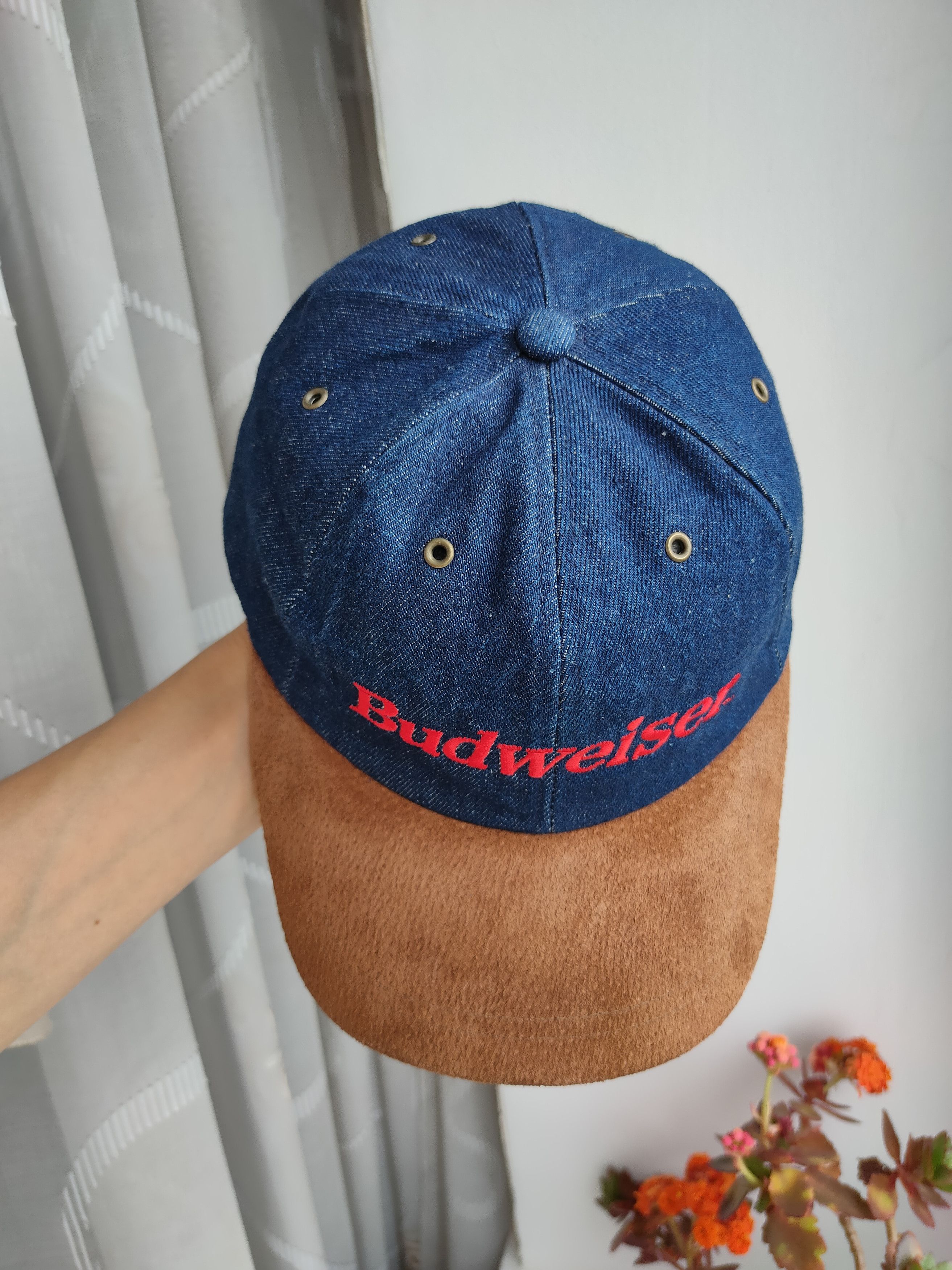 Budweiser Budweiser vintage cap hat leather visor big logo budweiser Size ONE SIZE - 4 Thumbnail