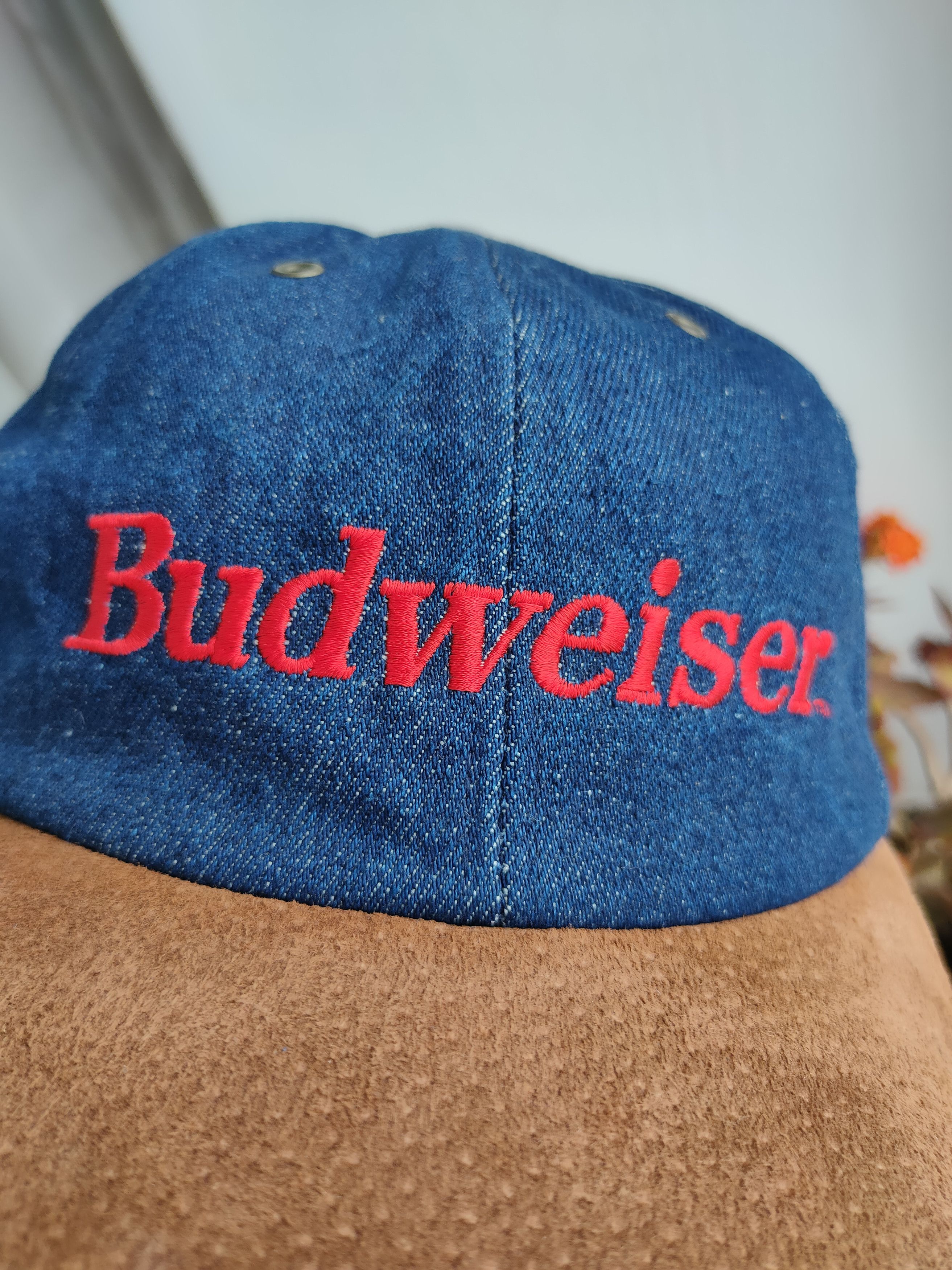 Budweiser Budweiser vintage cap hat leather visor big logo budweiser Size ONE SIZE - 14 Thumbnail