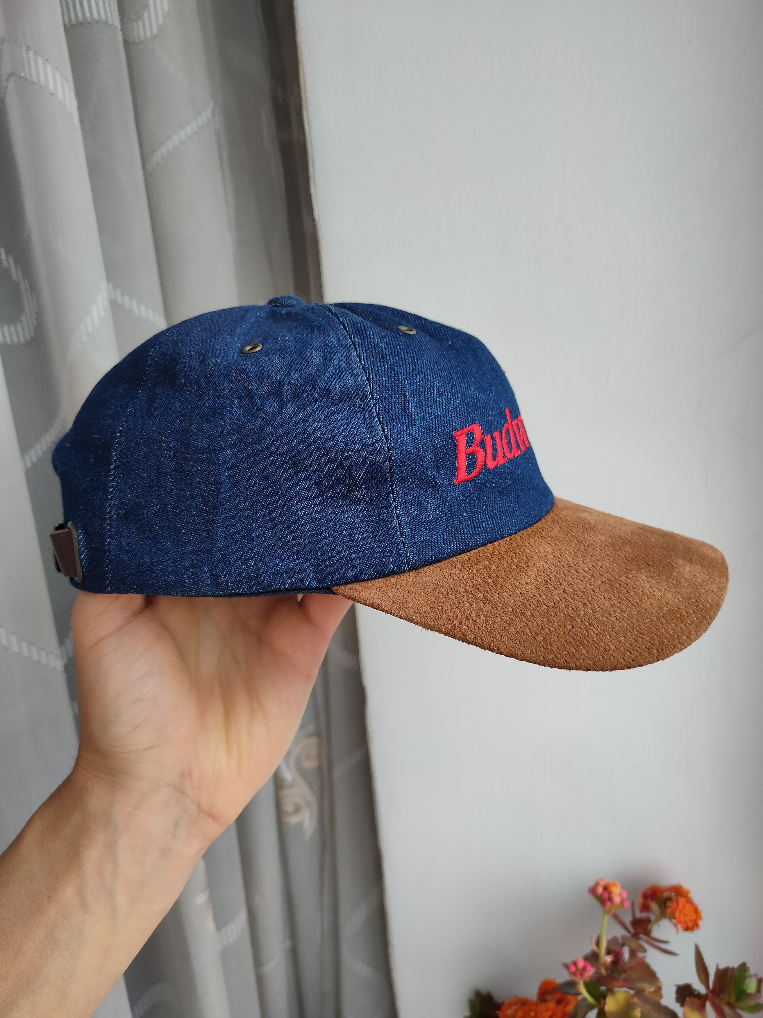 Budweiser Budweiser vintage cap hat leather visor big logo budweiser Size ONE SIZE - 2 Thumbnail