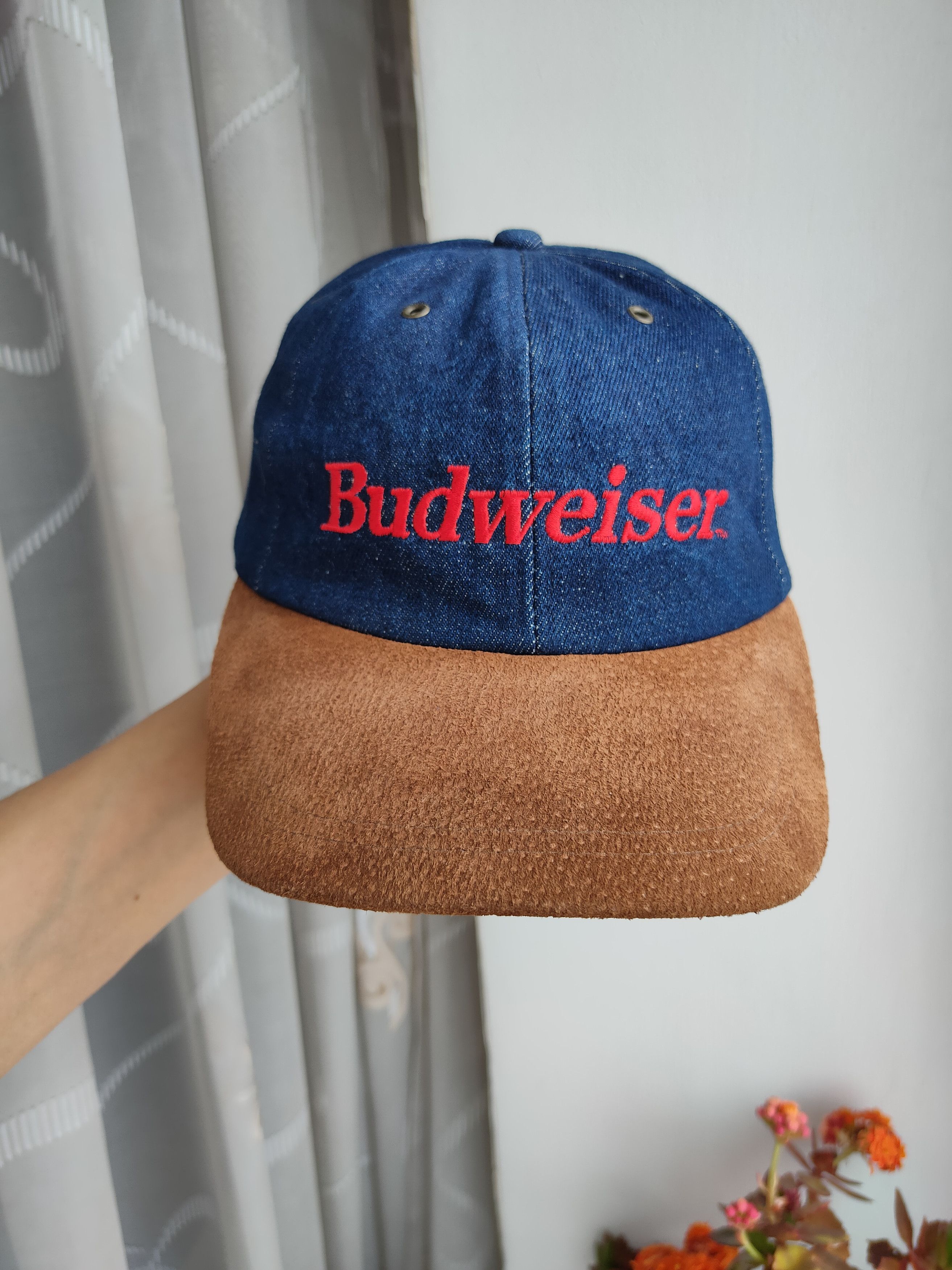 Budweiser Budweiser vintage cap hat leather visor big logo budweiser Size ONE SIZE - 5 Thumbnail