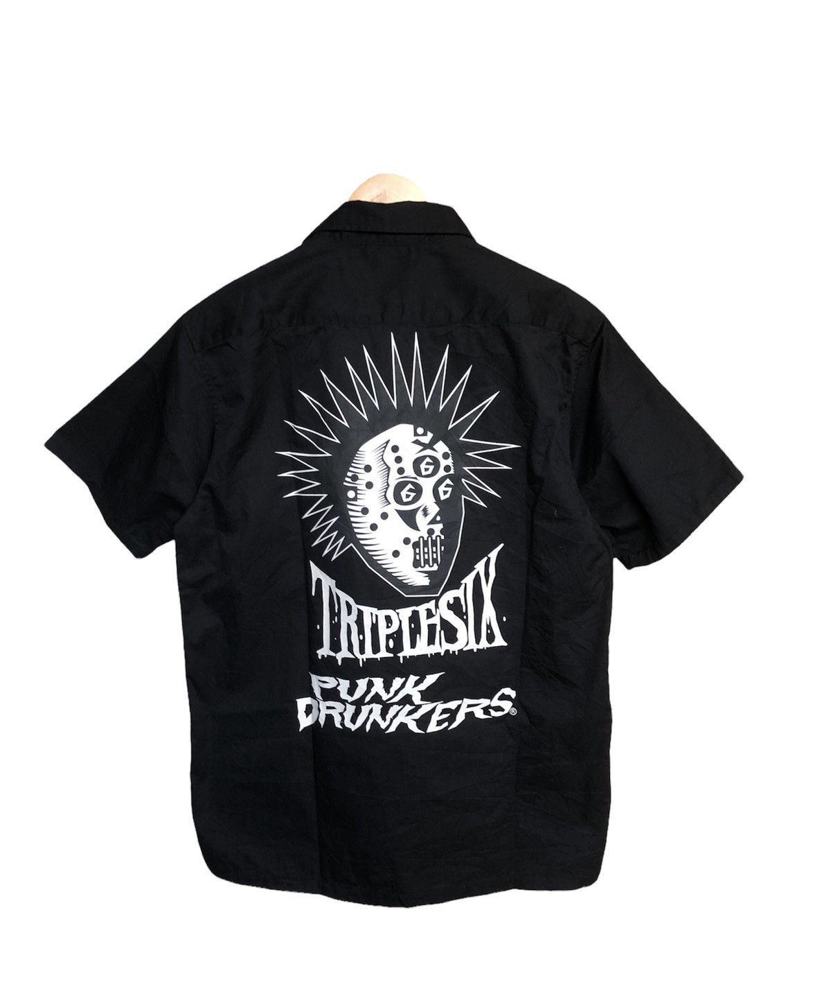 image of Rockers x Seditionaries triplesix Punk Drunkers Wrestling Of Darkness Shirt in Black (Size XL)