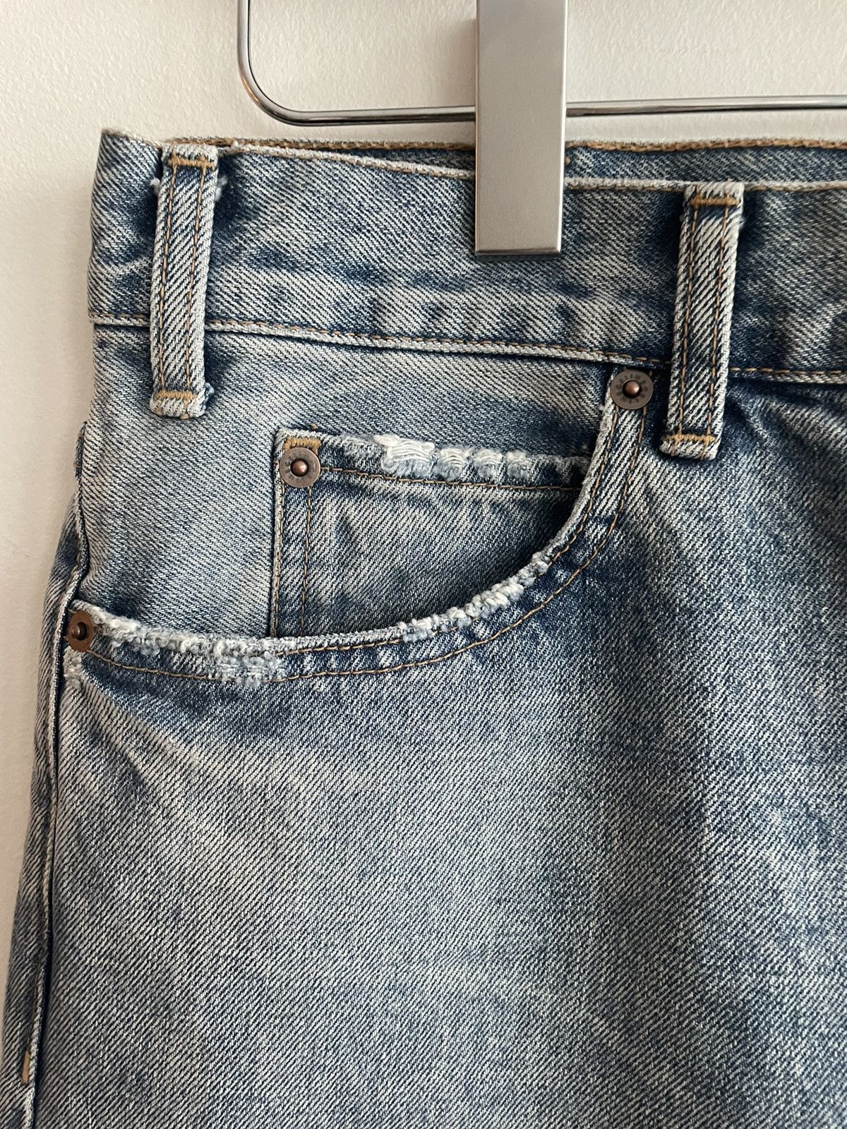 Celine × Hedi Slimane Extremely Rare Sold-out Brand NEW Celine Trash Crash Denim Size US 34 / EU 50 - 21 Thumbnail