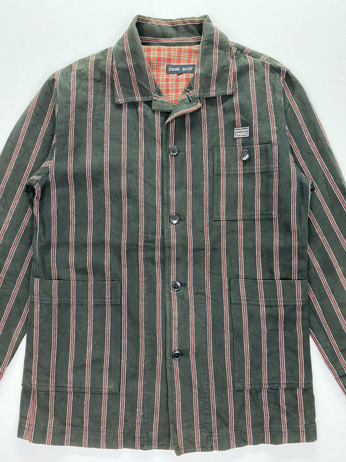 Japanese Brand Cool Scat Stripes Chore Jacket Size US S / EU 44-46 / 1 - 3 Thumbnail