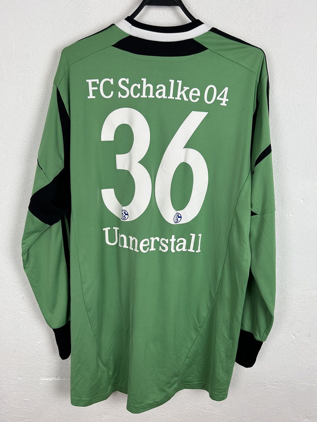 image of Adidas Schalke 04 2012/13 36 Lars Unnerstall Gk 3 Jersey in Green, Men's (Size XL)