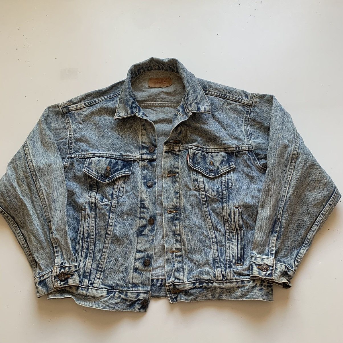 image of Levis x Vintage 90's Levi’S Acid Wash Denim Jean Jacket Medium in Blue, Men's