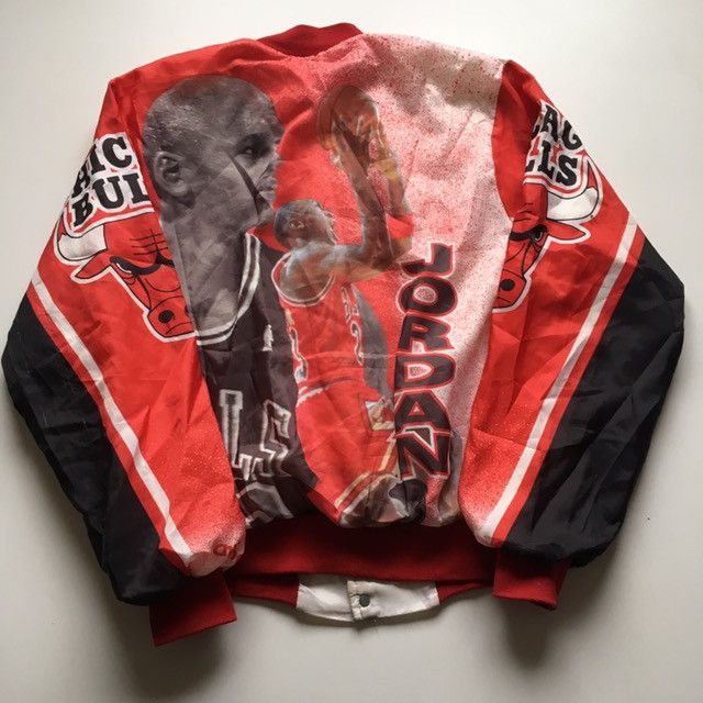 image of Chalk Line x NBA Vintage 90's Chicago Bulls Michael Jordan Graphic Jacket in Red, Men's (Size Mediu