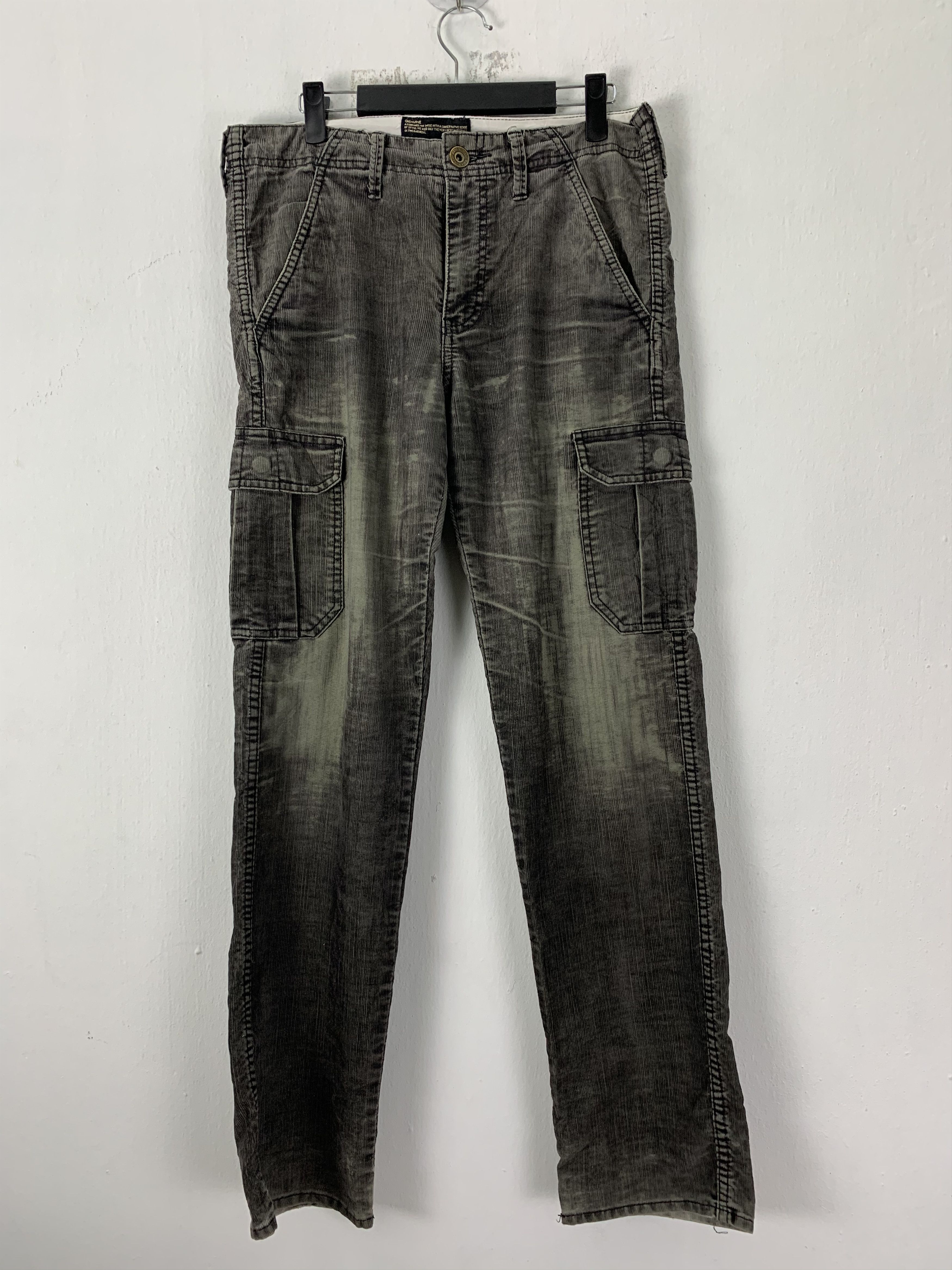 Cargo Pants BACK NUMBER Multipocket Faded Black Vintage