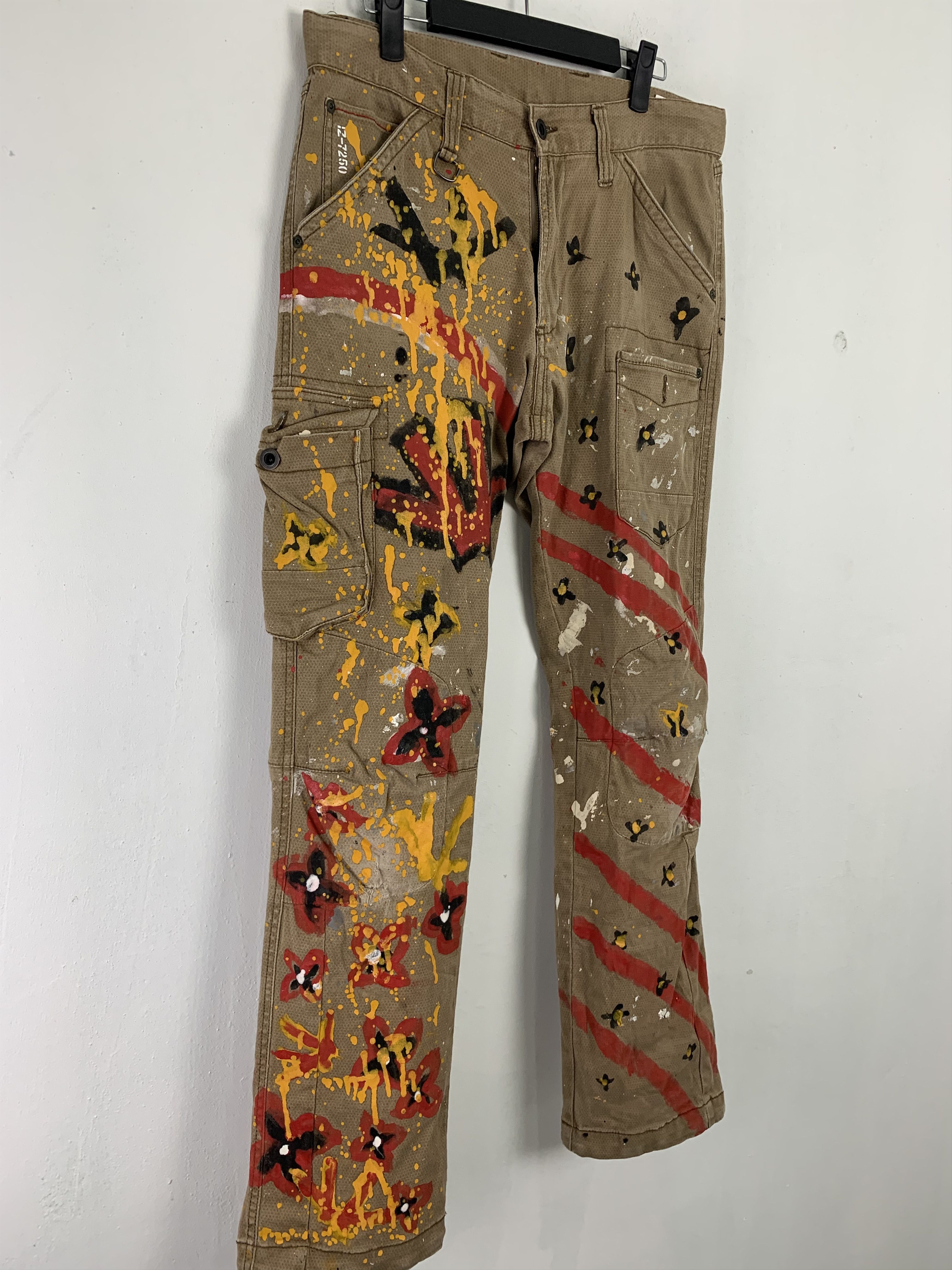 Japanese Brand Cargo Pants Painted Custom Vtg Japanese Branded Streetwear Size US 30 / EU 46 - 4 Thumbnail