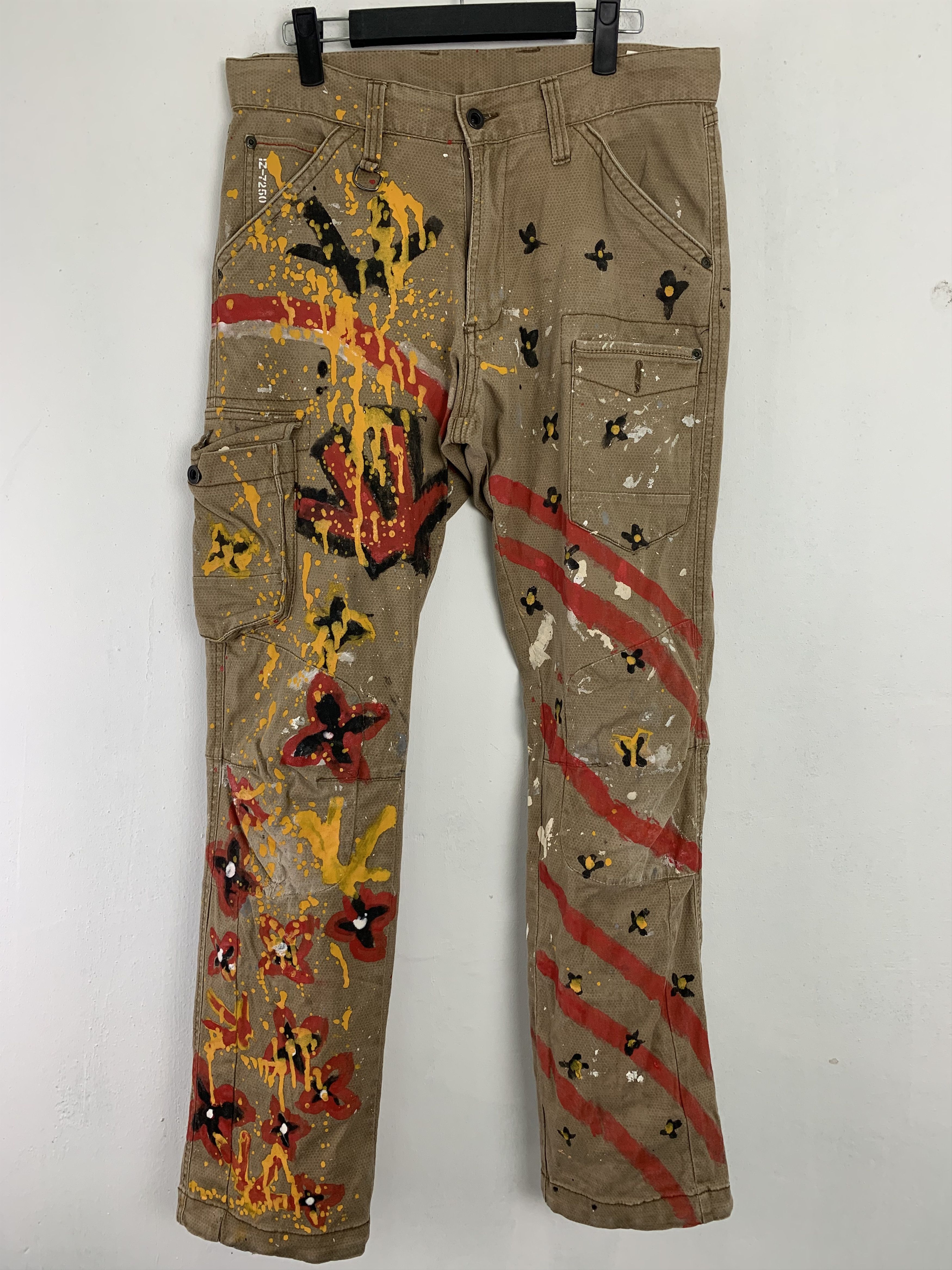 Japanese Brand Cargo Pants Painted Custom Vtg Japanese Branded Streetwear Size US 30 / EU 46 - 1 Thumbnail