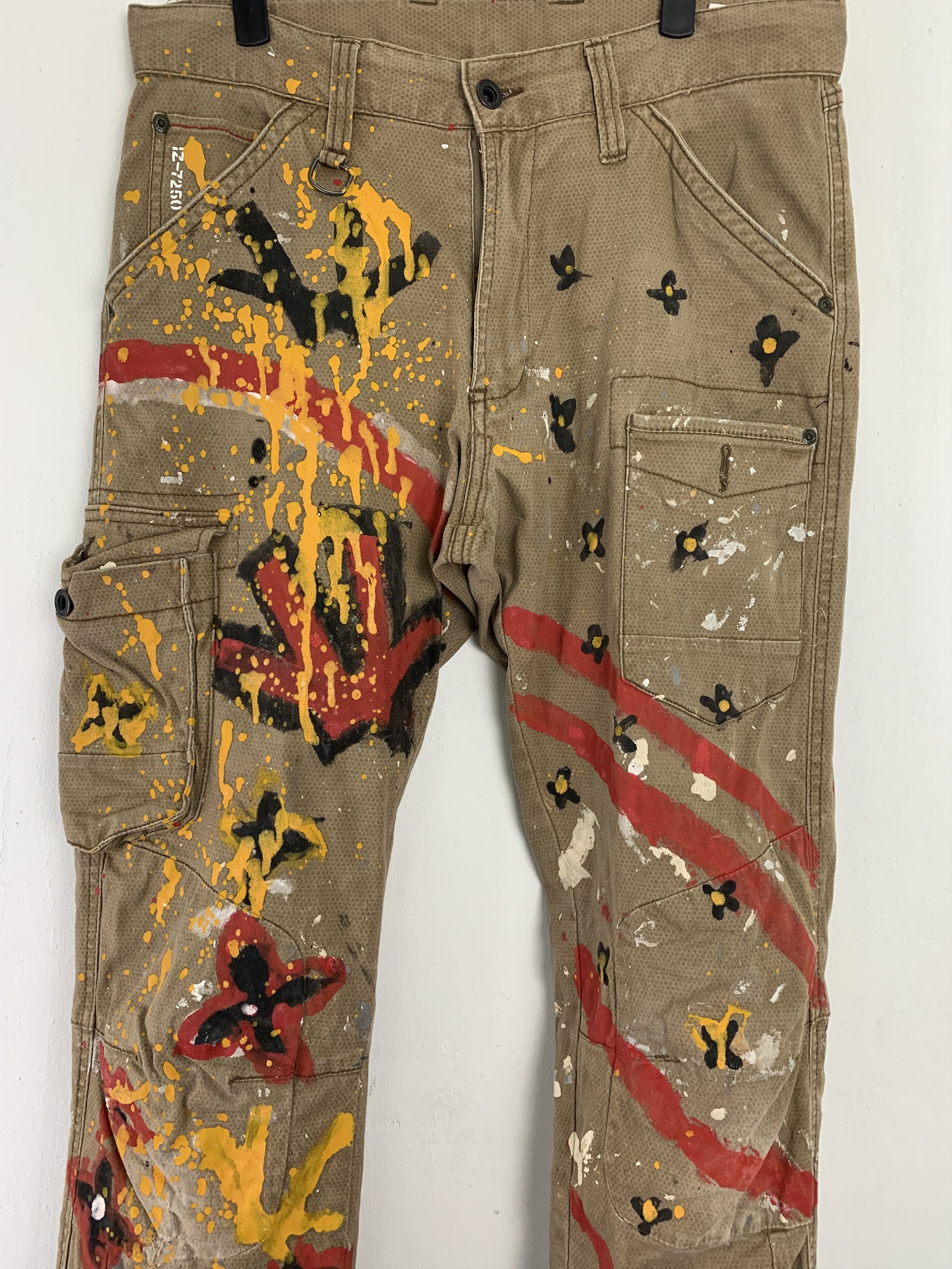 Japanese Brand Cargo Pants Painted Custom Vtg Japanese Branded Streetwear Size US 30 / EU 46 - 2 Thumbnail