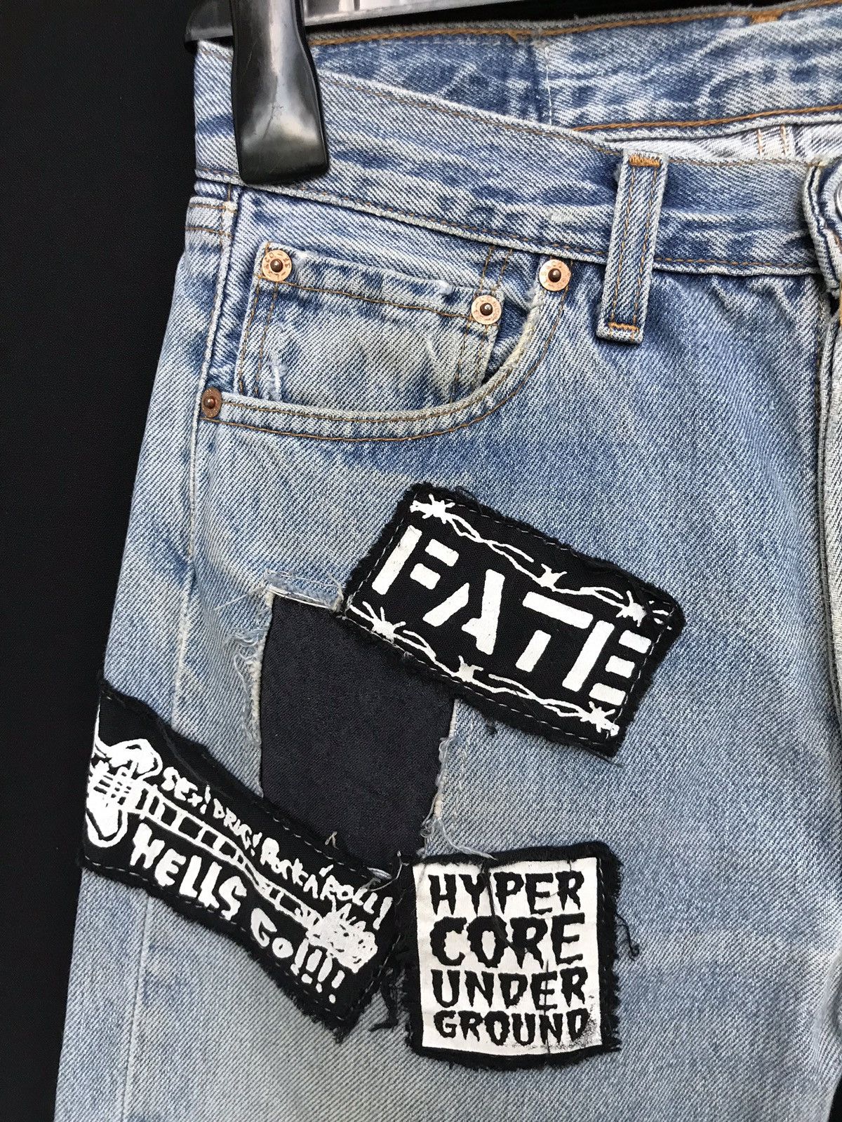 Levi's × Levi's Made & Crafted × Levi's Vintage Clothing Vintage Levis Distressed Custom Punk Design Jeans Size US 27 - 5 Thumbnail