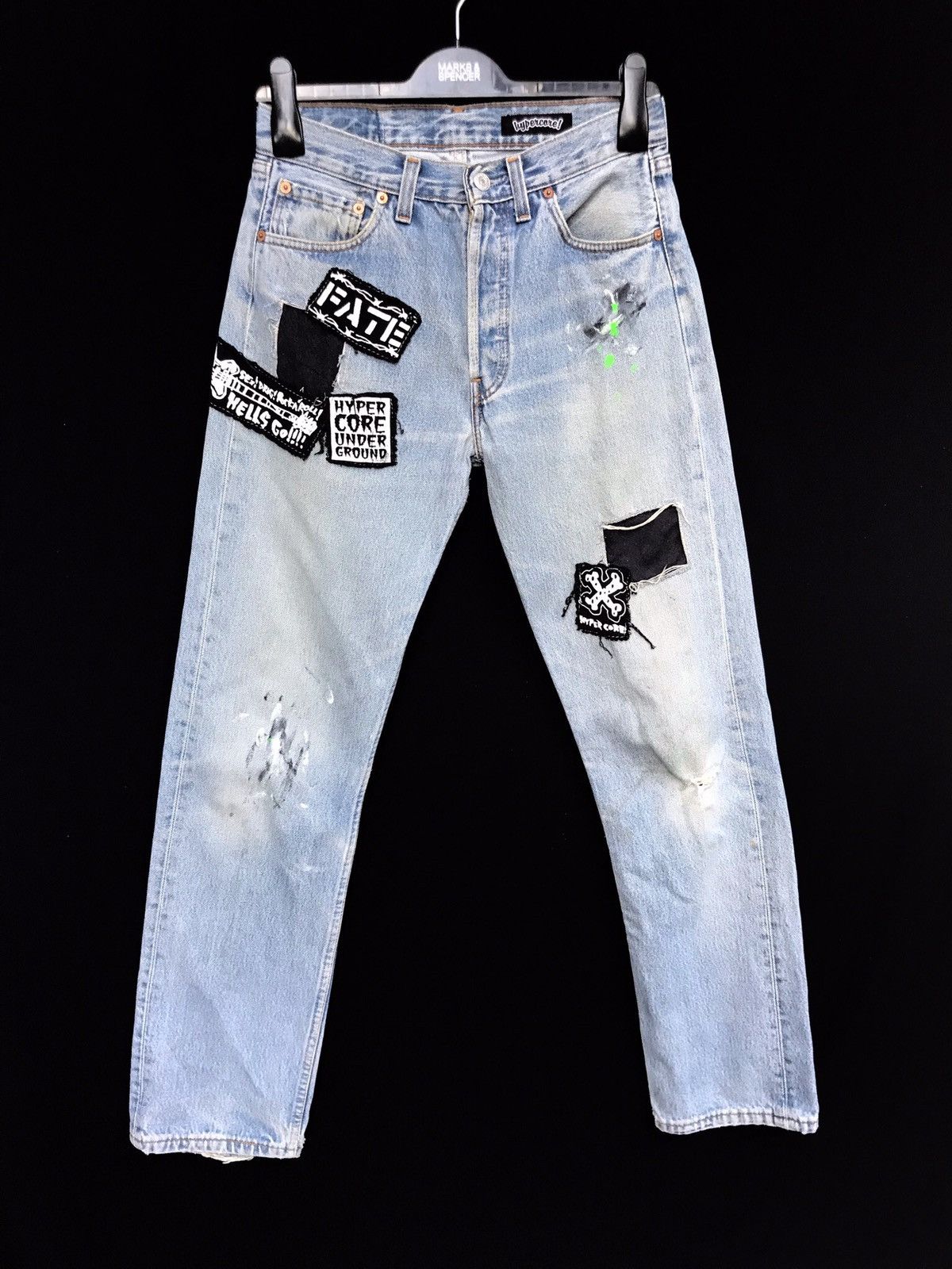 Levi's × Levi's Made & Crafted × Levi's Vintage Clothing Vintage Levis Distressed Custom Punk Design Jeans Size US 27 - 1 Thumbnail