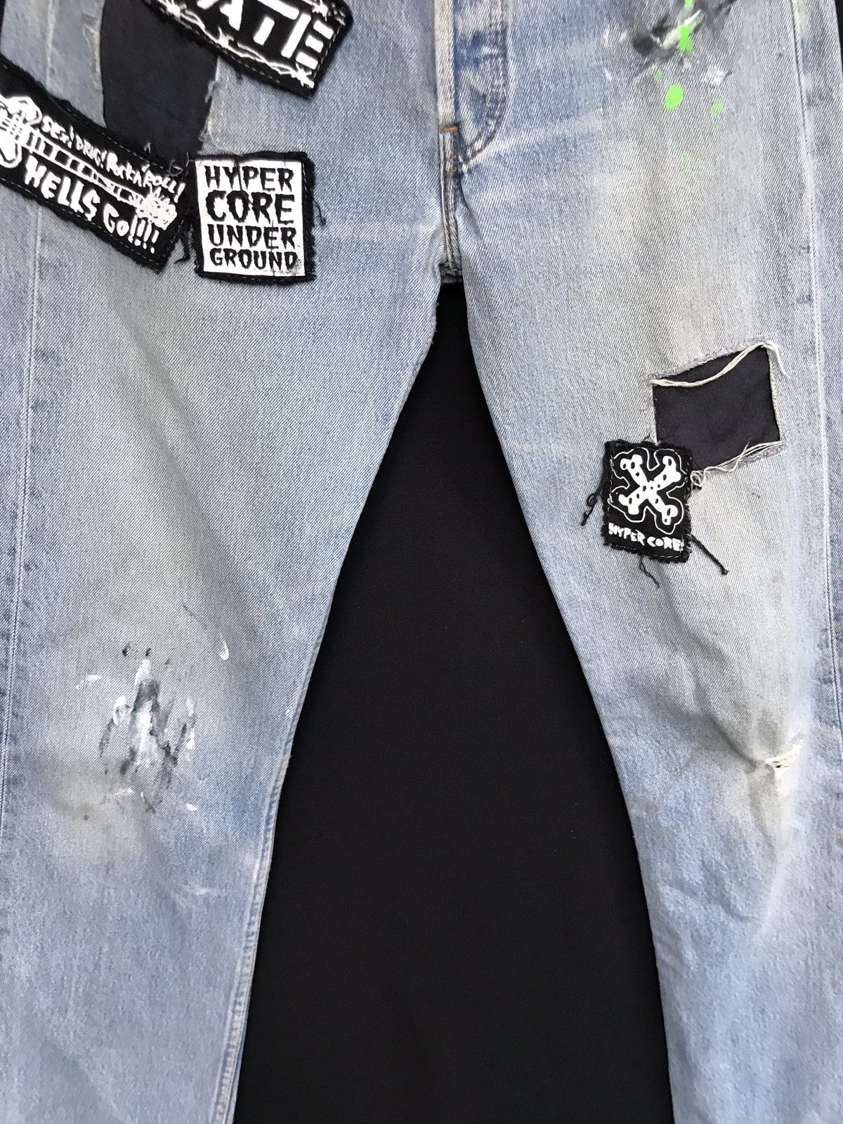 Levi's × Levi's Made & Crafted × Levi's Vintage Clothing Vintage Levis Distressed Custom Punk Design Jeans Size US 27 - 10 Thumbnail