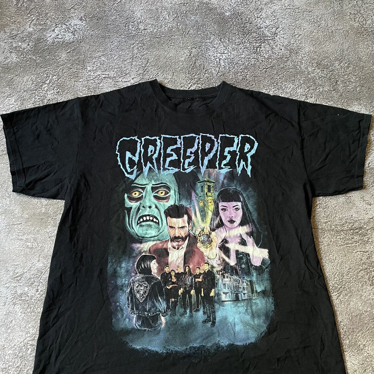 Vintage Vintage Y2K Creeper Graphic Tee Punk Underground Dark Slim L Size US L / EU 52-54 / 3 - 5 Thumbnail