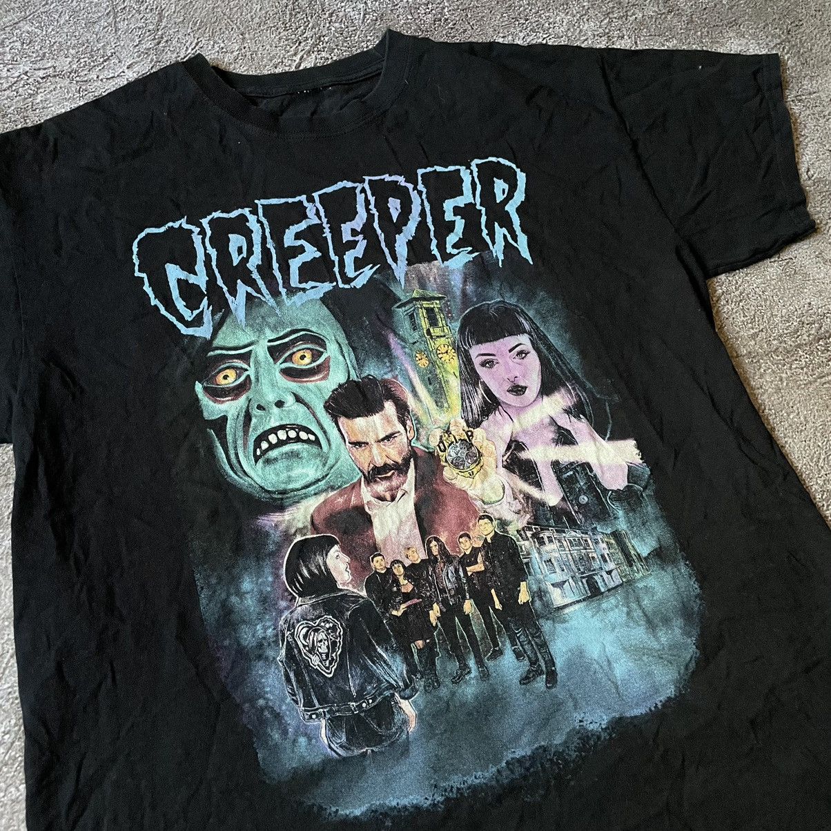 Vintage Vintage Y2K Creeper Graphic Tee Punk Underground Dark Slim L Size US L / EU 52-54 / 3 - 6 Thumbnail