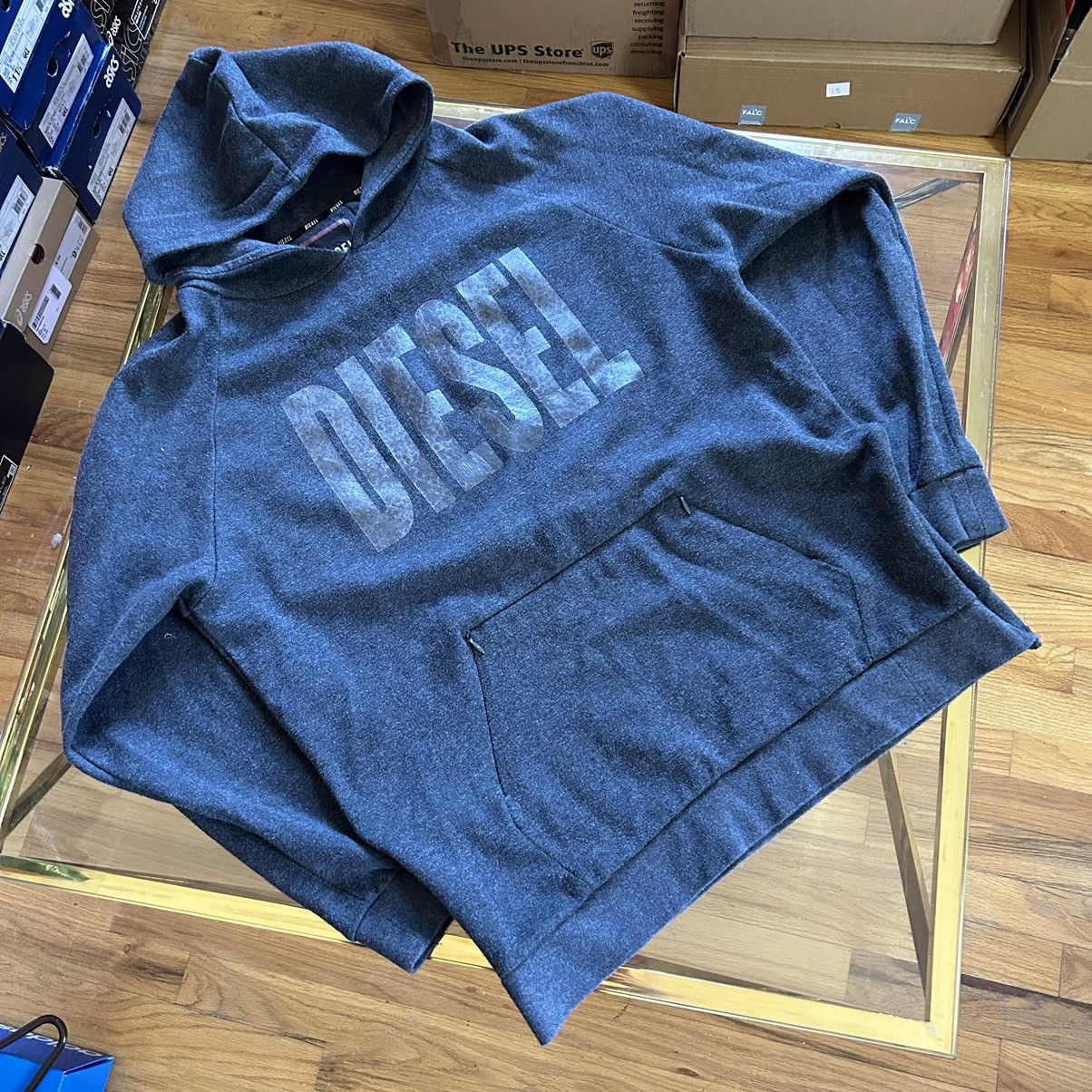 Diesel Y2K BLACK ON BLACK DiESEL RAGLAN HOODiE SWEATSHiRT PULLOVER Size US XL / EU 56 / 4 - 1 Thumbnail