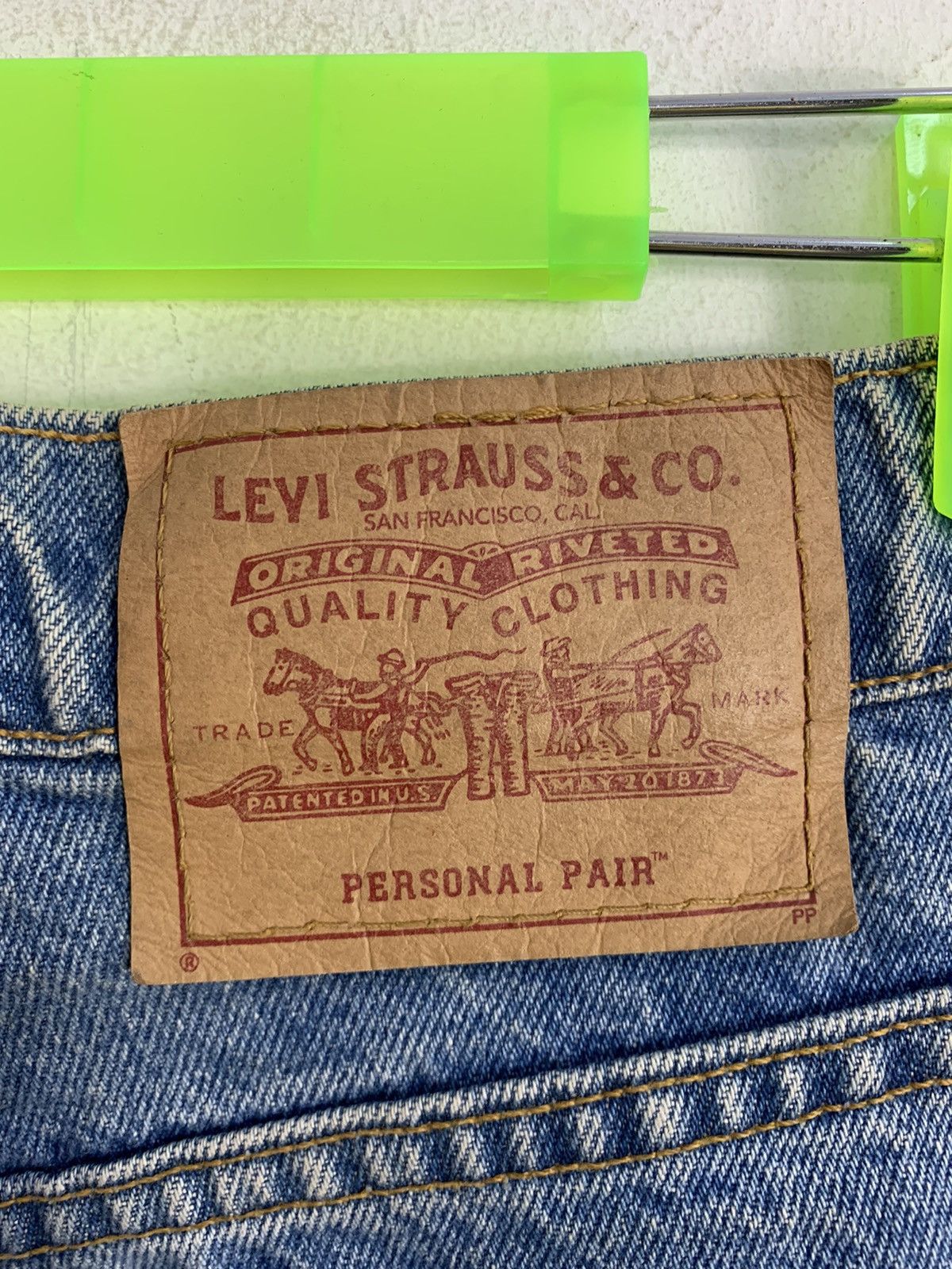 Levi's Vintage Clothing Levi’s Strauss Co Personal Pair Denim Tapered Leg Style Size 29" - 2 Thumbnail