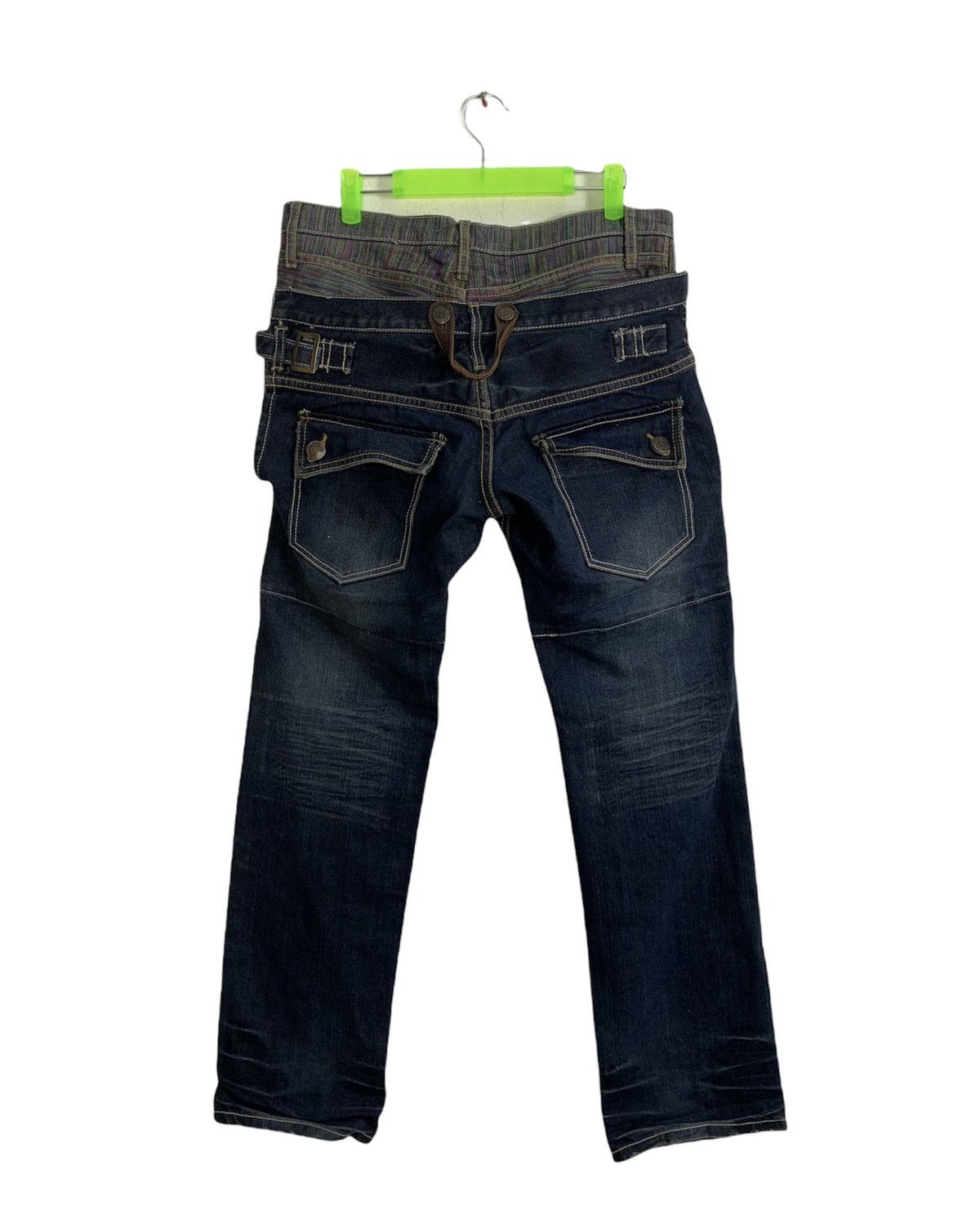 Japanese Brand Hype Double Waists Distressed Style Rip Denim Size US 32 / EU 48 - 2 Thumbnail