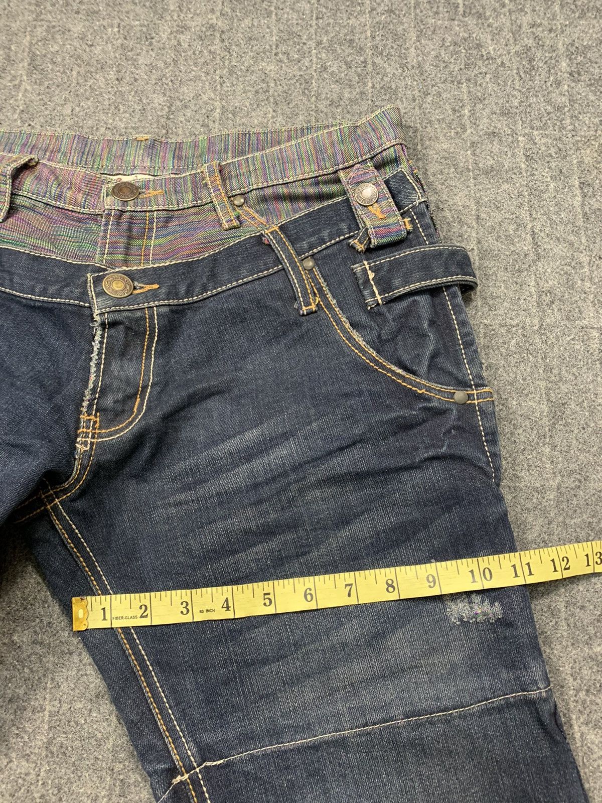 Japanese Brand Hype Double Waists Distressed Style Rip Denim Size US 32 / EU 48 - 11 Thumbnail