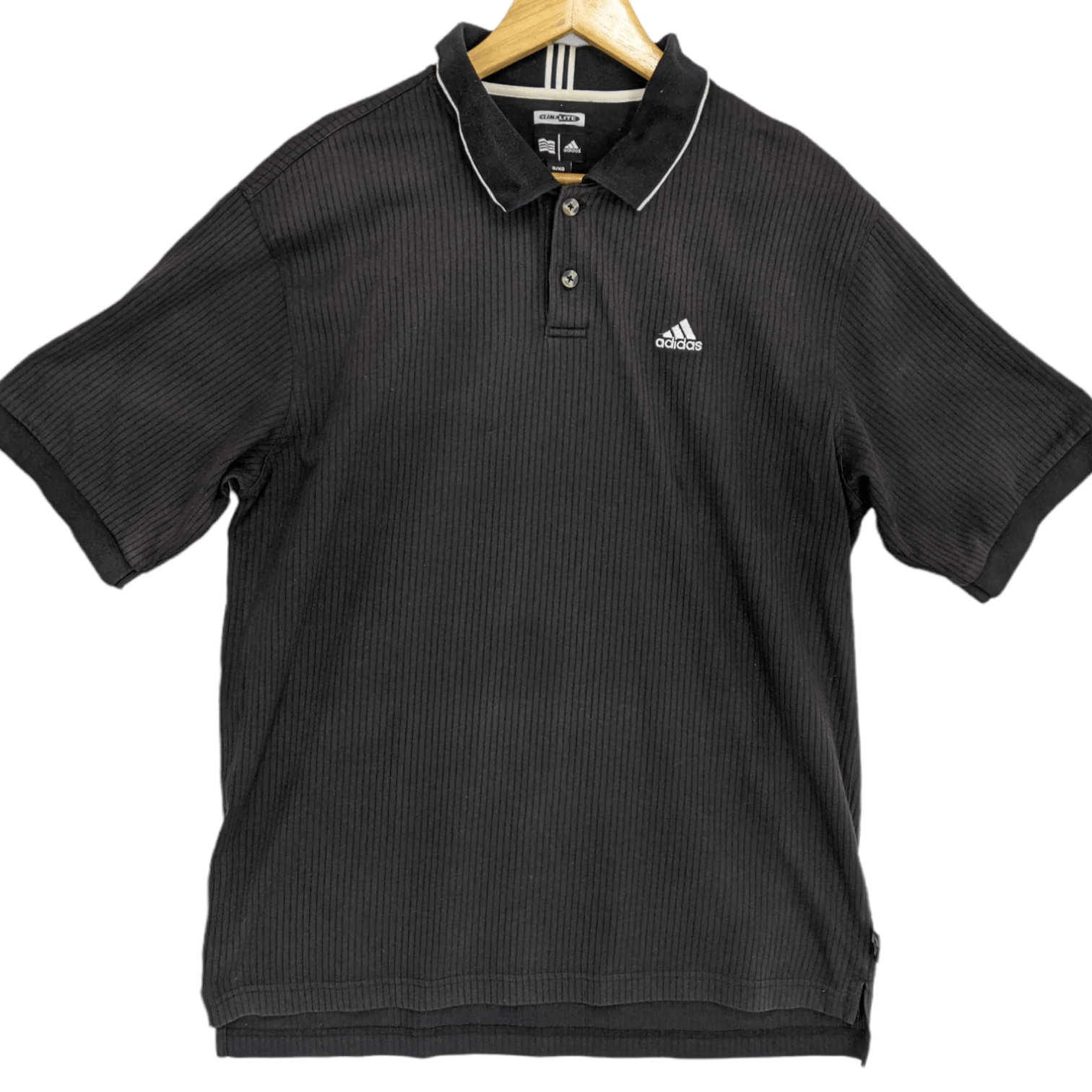 Adidas Vintage ADIDAS Black Polo Shirt Size US XL / EU 56 / 4 - 2 Thumbnail