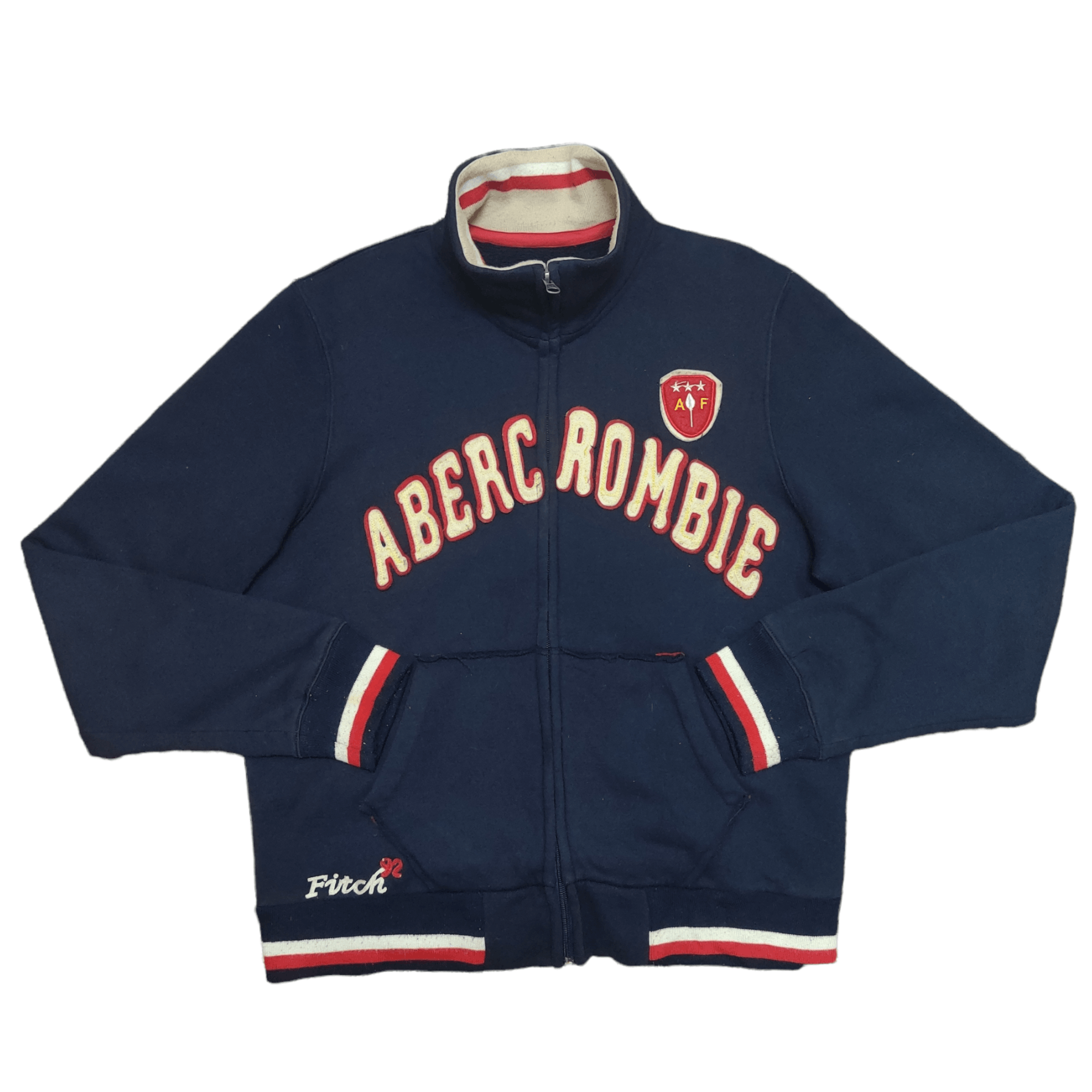 Abercrombie & Fitch Vintage 92 Abercrombie & Fitch Spell Out Sweater Jacket Size US M / EU 48-50 / 2 - 1 Thumbnail