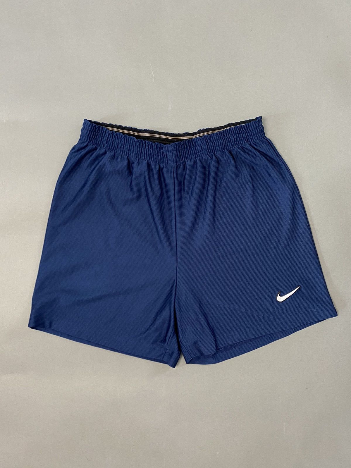 Nike × Vintage 90s Nike vintage navy shorts track pant small swoosh Size US 30 / EU 46 - 1 Thumbnail