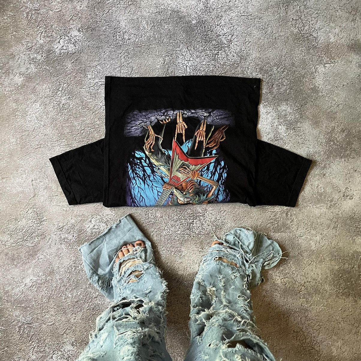 Vintage Vintage Y2K Graphic Tee Angel Wings Skeleton Grunge Washed M Size US M / EU 48-50 / 2 - 7 Thumbnail