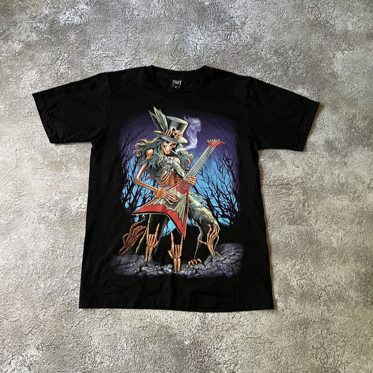 Vintage Vintage Y2K Graphic Tee Angel Wings Skeleton Grunge Washed M Size US M / EU 48-50 / 2 - 3 Thumbnail