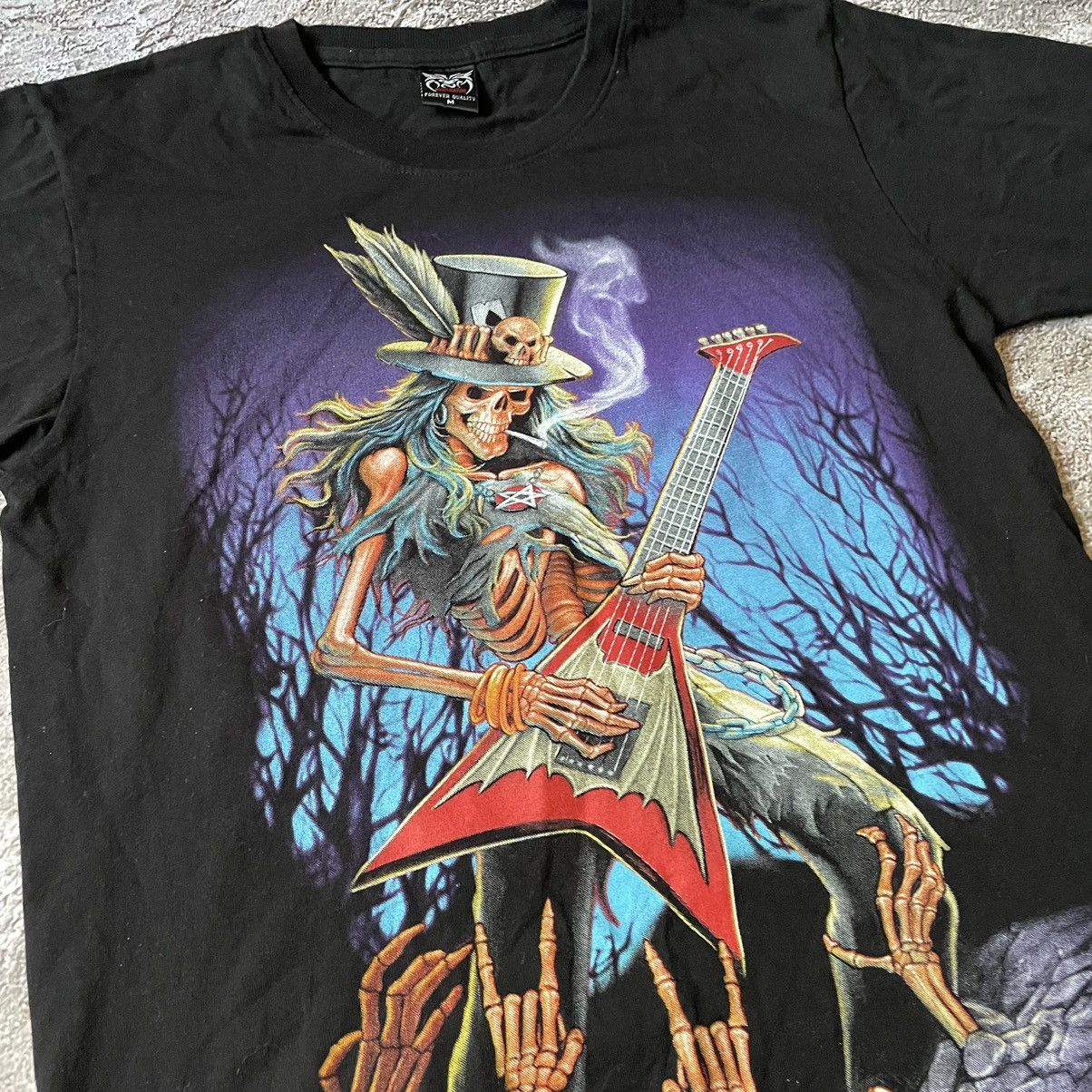 Vintage Vintage Y2K Graphic Tee Angel Wings Skeleton Grunge Washed M Size US M / EU 48-50 / 2 - 2 Thumbnail