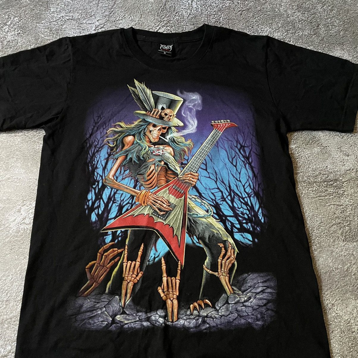 Vintage Vintage Y2K Graphic Tee Angel Wings Skeleton Grunge Washed M Size US M / EU 48-50 / 2 - 6 Thumbnail