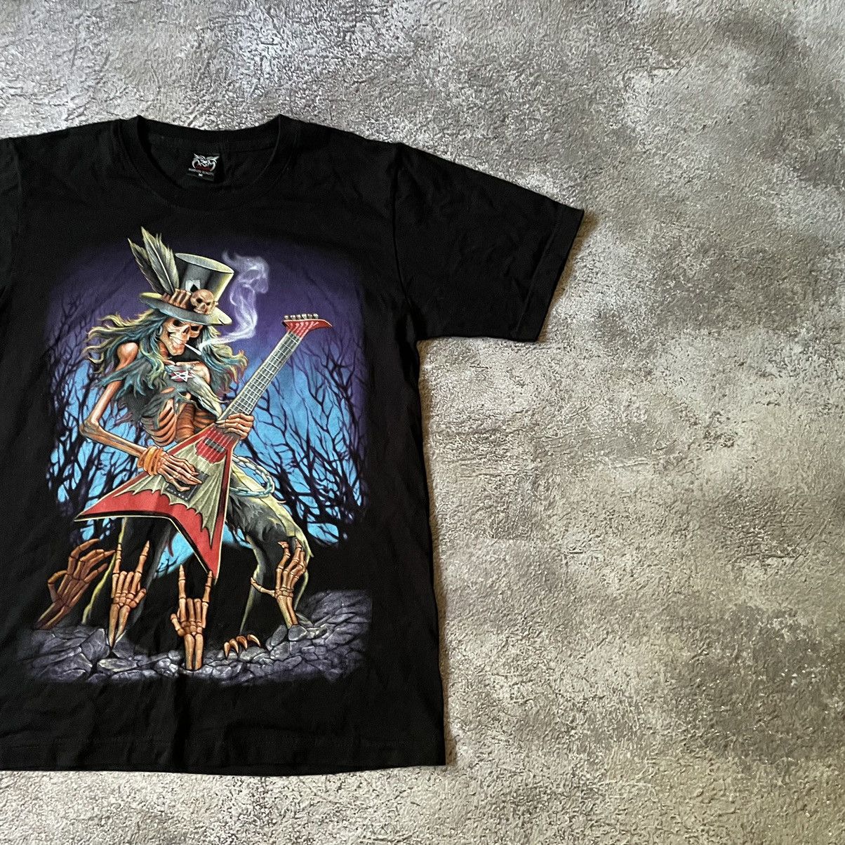 Vintage Vintage Y2K Graphic Tee Angel Wings Skeleton Grunge Washed M Size US M / EU 48-50 / 2 - 4 Thumbnail