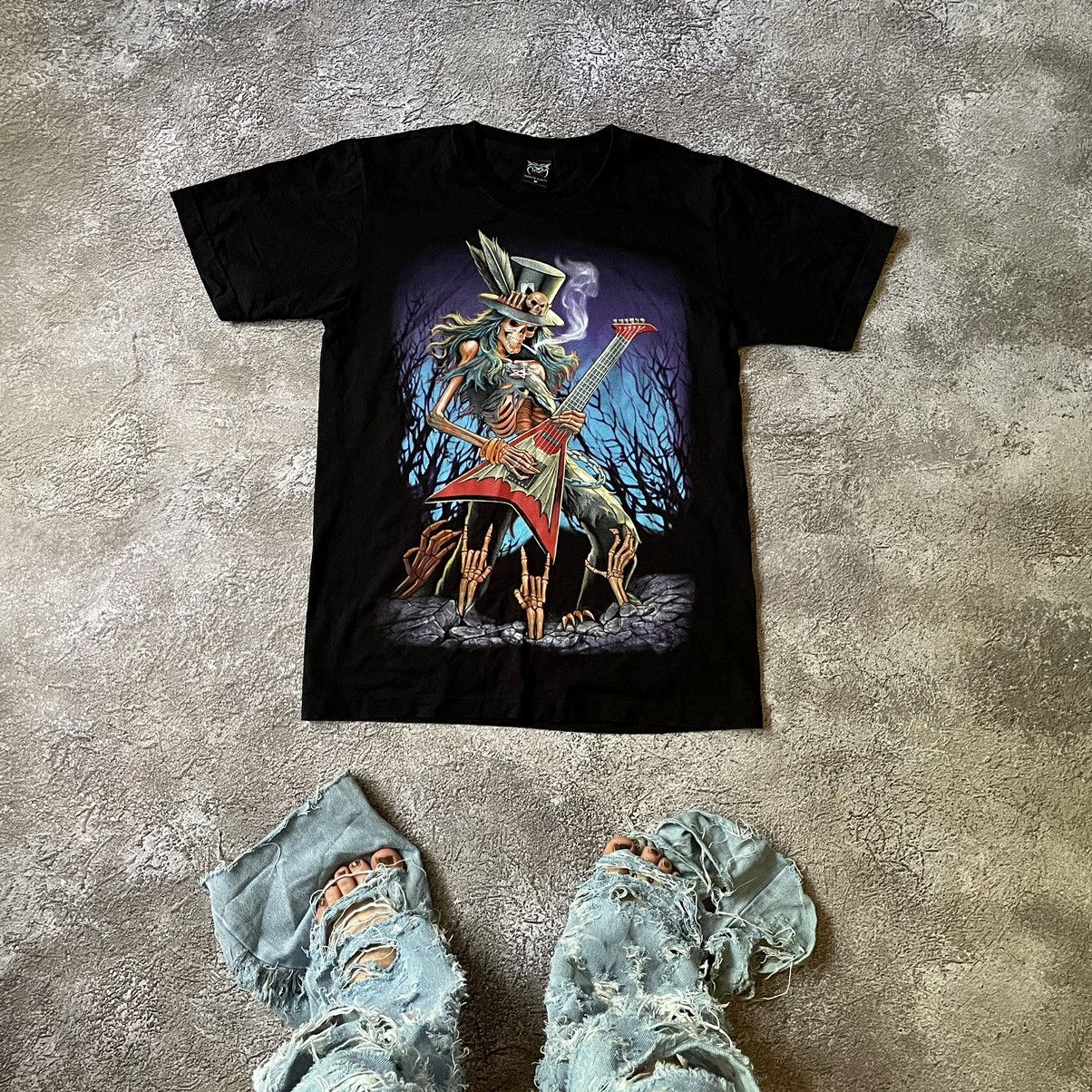 Vintage Vintage Y2K Graphic Tee Angel Wings Skeleton Grunge Washed M Size US M / EU 48-50 / 2 - 1 Thumbnail