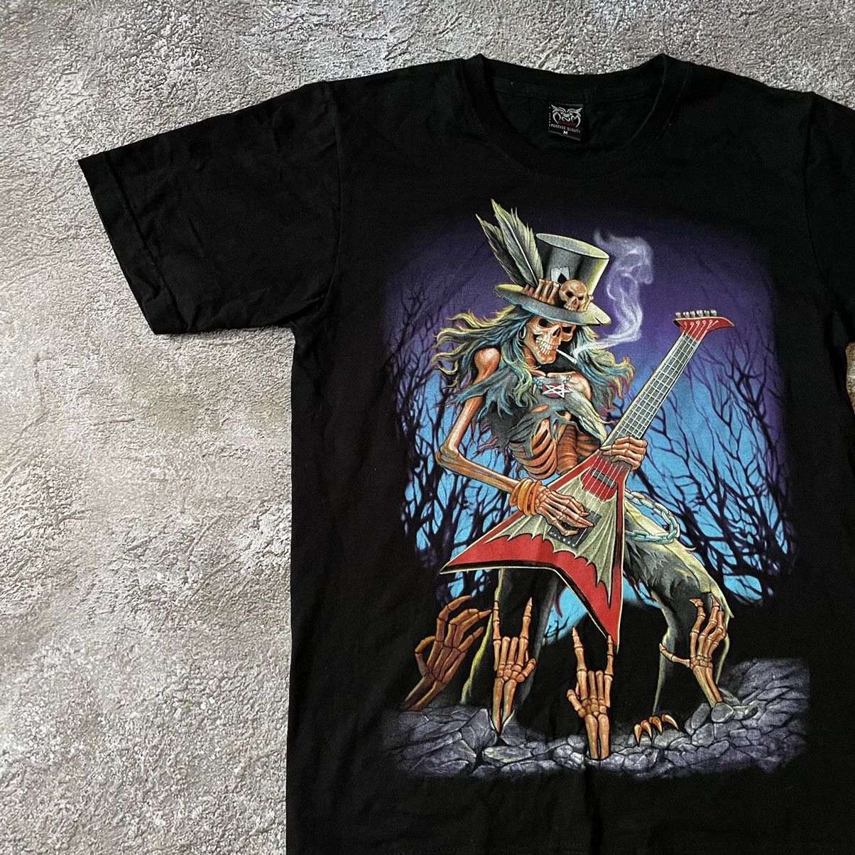Vintage Vintage Y2K Graphic Tee Angel Wings Skeleton Grunge Washed M Size US M / EU 48-50 / 2 - 5 Thumbnail