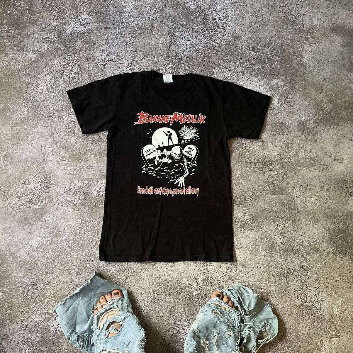 Vintage Vintage Y2K Banane Metalik Graphic Tee Skulls Grunge Faded M Size US M / EU 48-50 / 2 - 1 Thumbnail