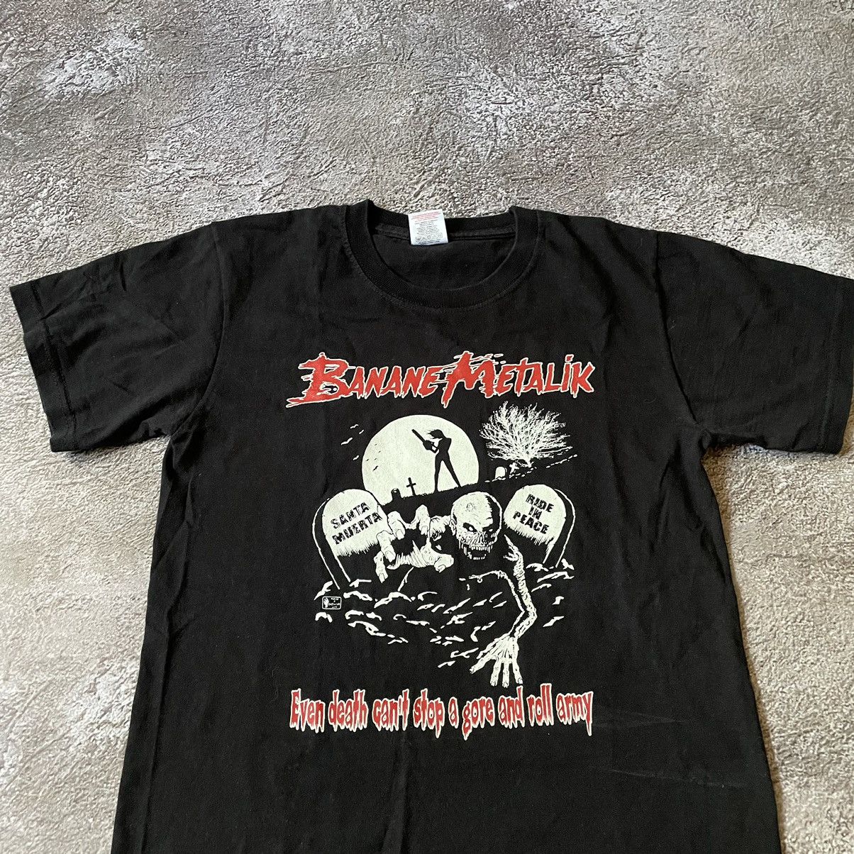 Vintage Vintage Y2K Banane Metalik Graphic Tee Skulls Grunge Faded M Size US M / EU 48-50 / 2 - 2 Thumbnail