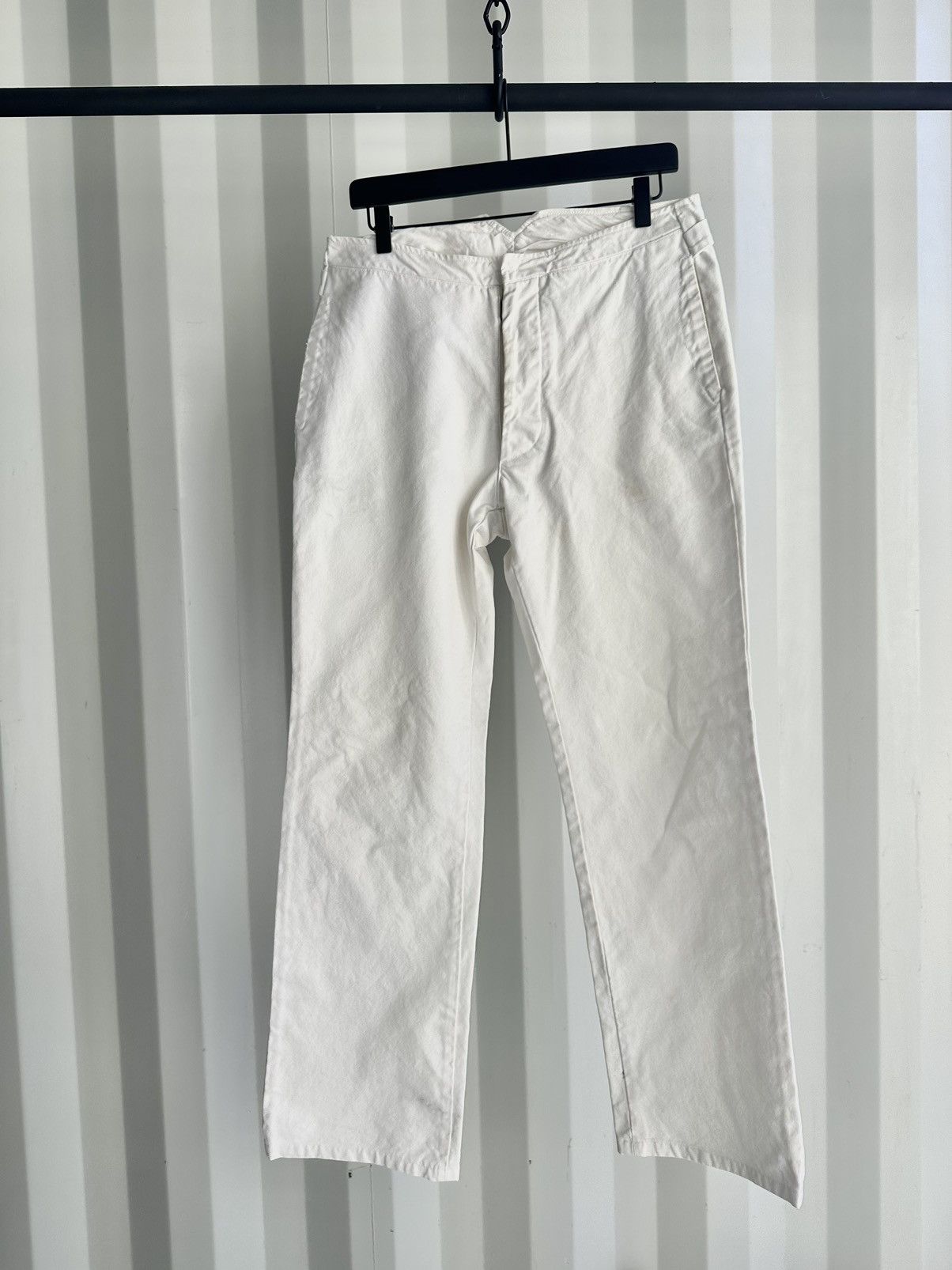 Pre-owned Maison Margiela X Vintage Buckle Trousers In White