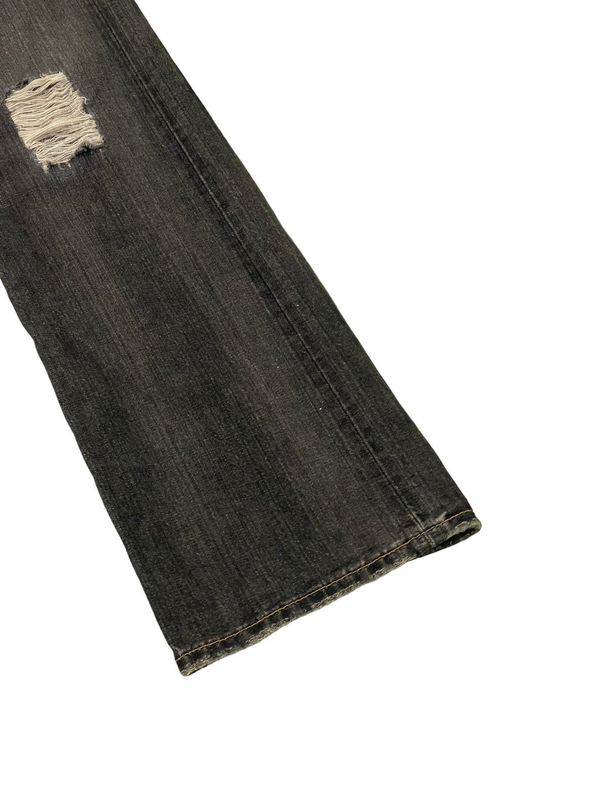 Edwin Flare Jeans Edwin Distress Denim Low Rise Boot Cut 4🟦3 Size US 30 / EU 46 - 4 Thumbnail