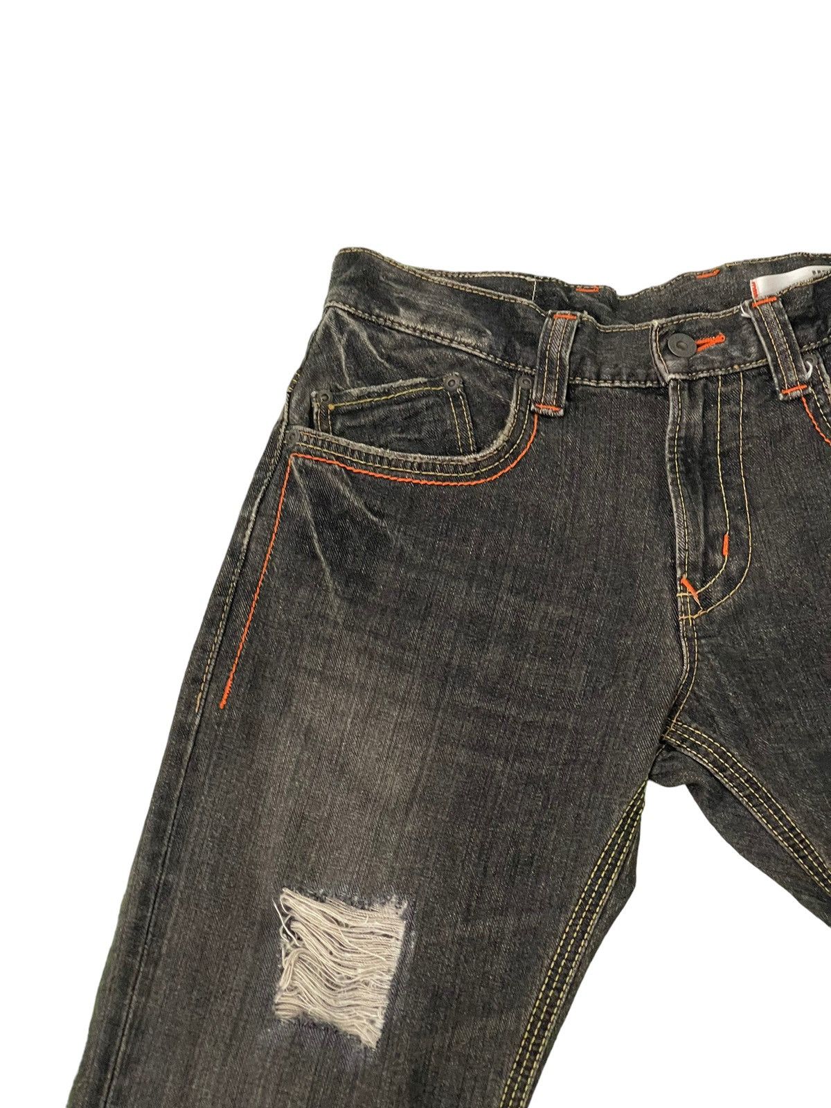 Edwin Flare Jeans Edwin Distress Denim Low Rise Boot Cut 4🟦3 Size US 30 / EU 46 - 8 Thumbnail