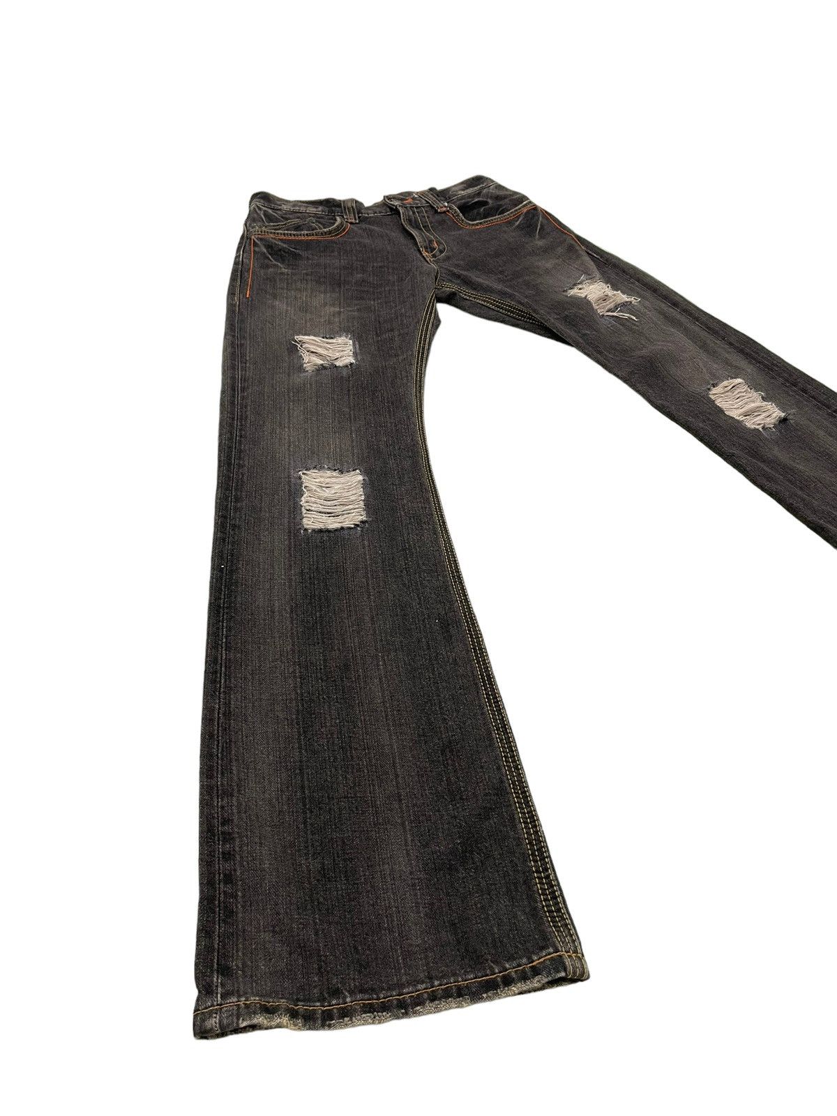 Edwin Flare Jeans Edwin Distress Denim Low Rise Boot Cut 4🟦3 Size US 30 / EU 46 - 1 Thumbnail