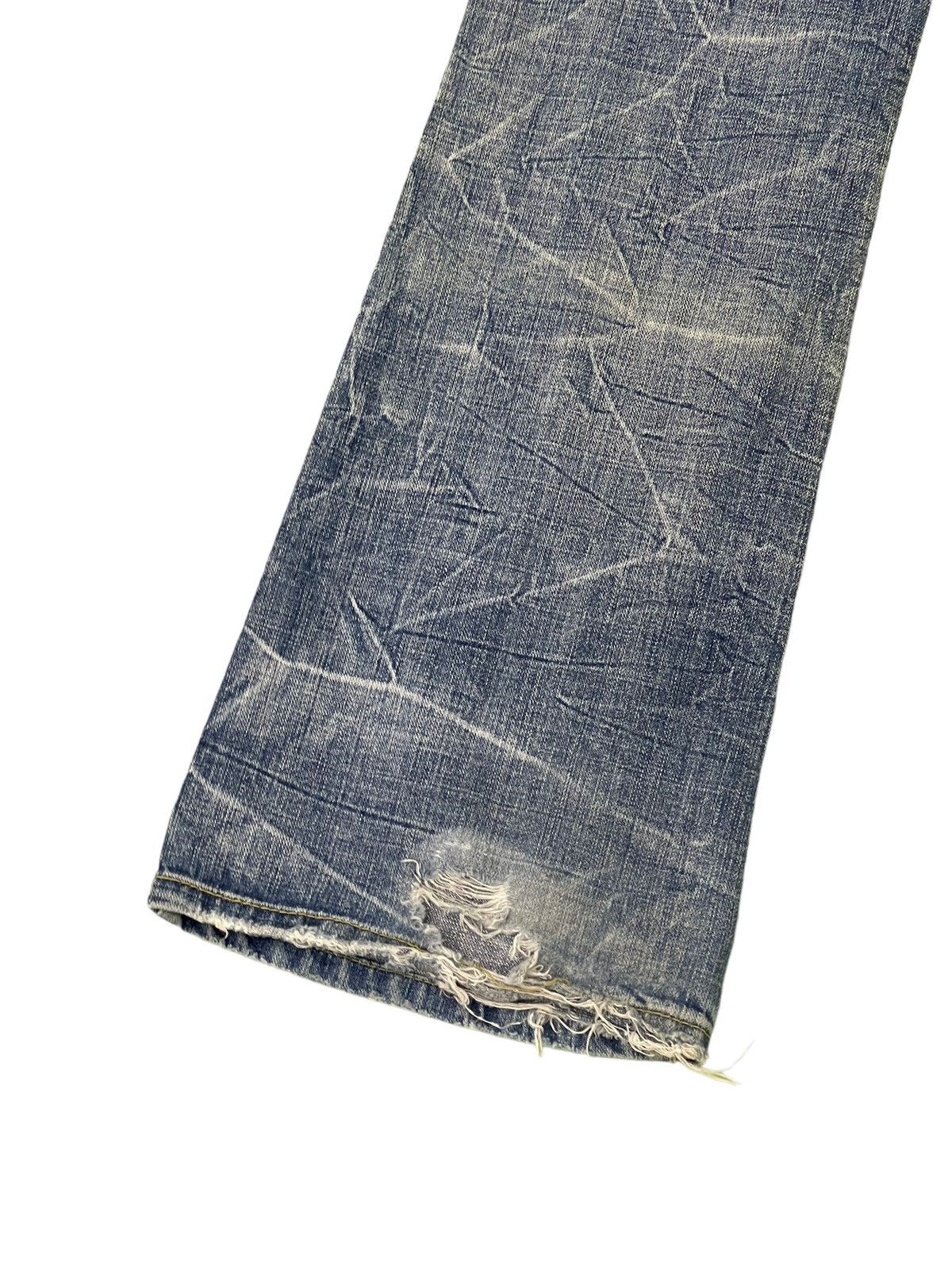 Japanese Brand Flare Jeans Ozz Pinball Distress Denim Acid Wash 4🟦3 Size US 32 / EU 48 - 16 Thumbnail