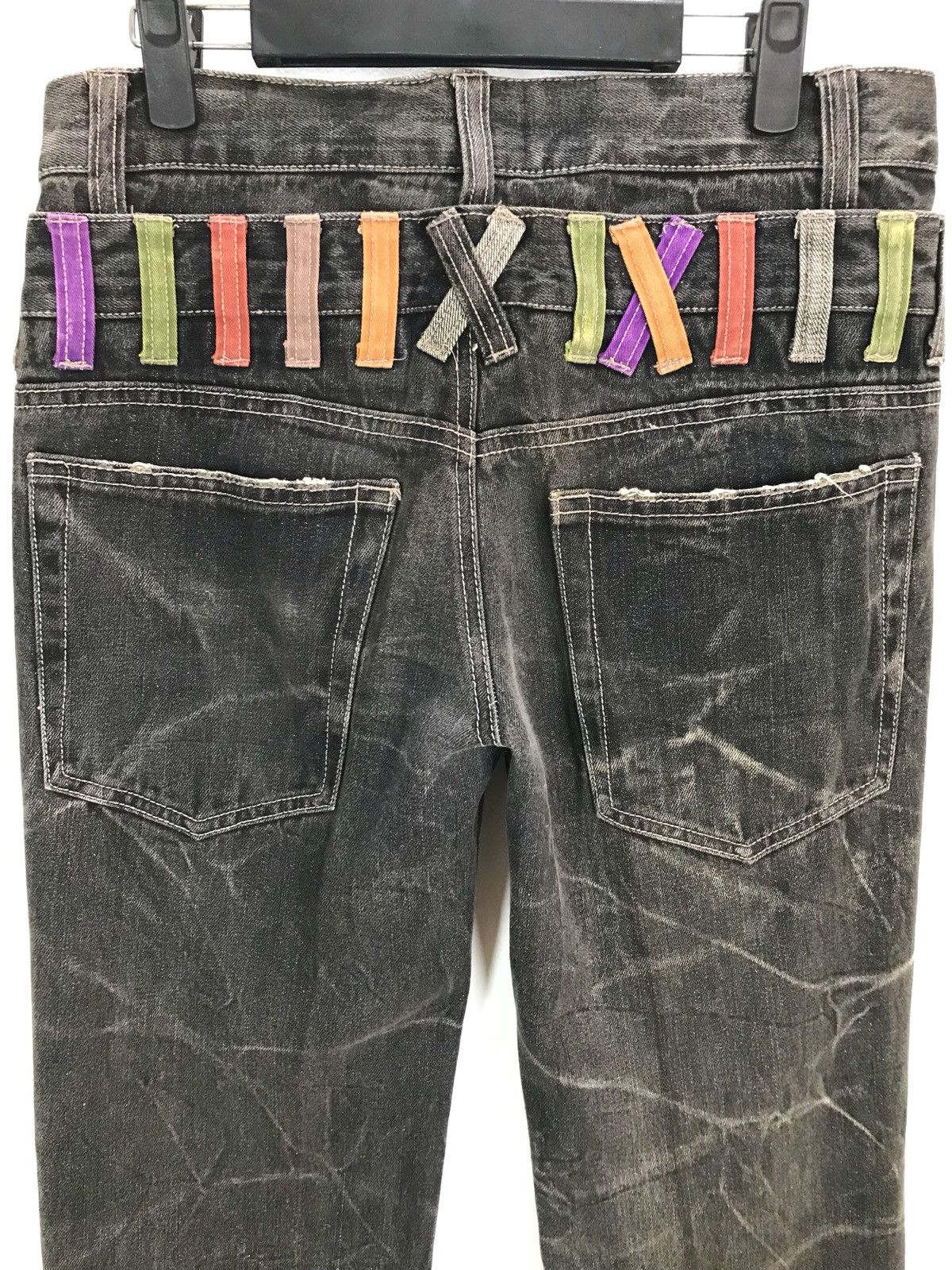 Comme des Garcons × Undercover Vintage 90s NYLAUS Japan Double Waist Clawmark Distres Jeans Size US 30 / EU 46 - 7 Thumbnail