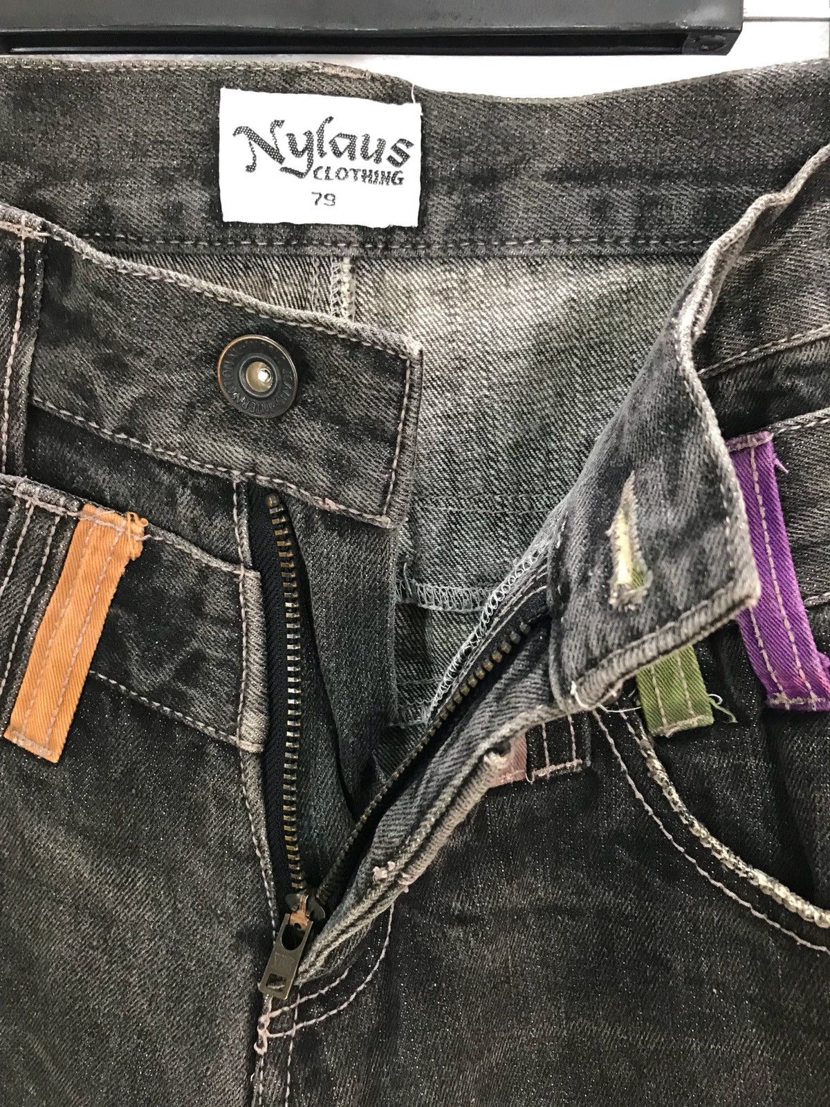 Comme des Garcons × Undercover Vintage 90s NYLAUS Japan Double Waist Clawmark Distres Jeans Size US 30 / EU 46 - 11 Thumbnail