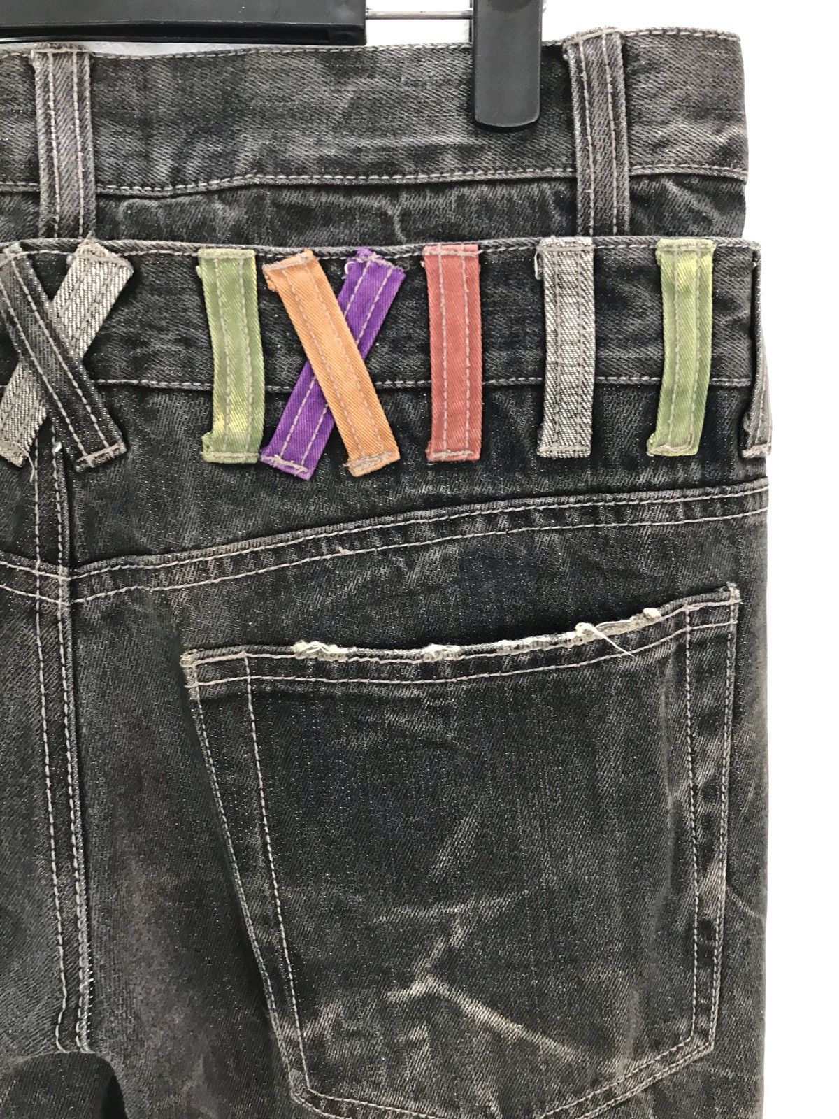 Comme des Garcons × Undercover Vintage 90s NYLAUS Japan Double Waist Clawmark Distres Jeans Size US 30 / EU 46 - 9 Thumbnail